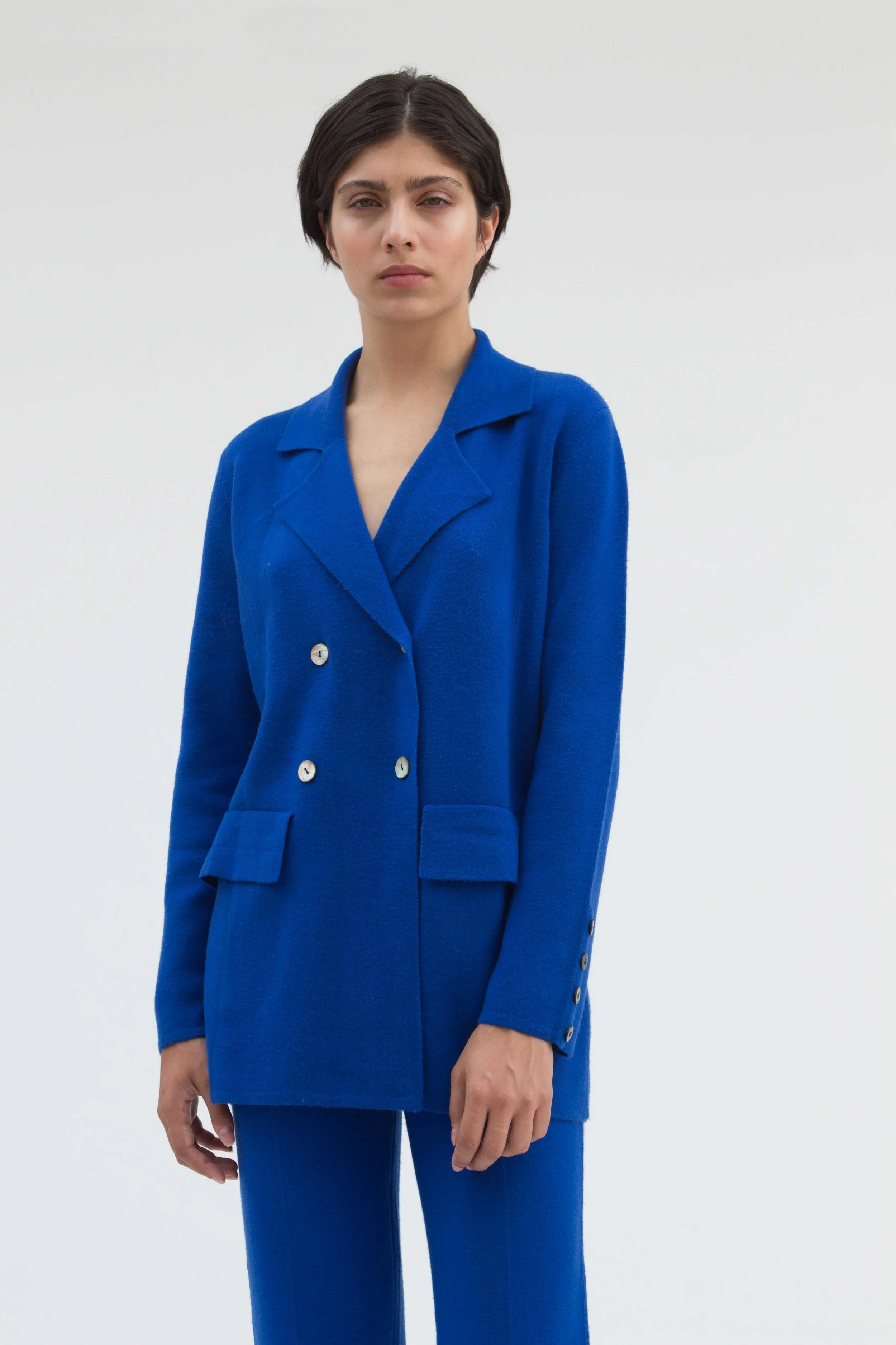blue cashmere suit blazer