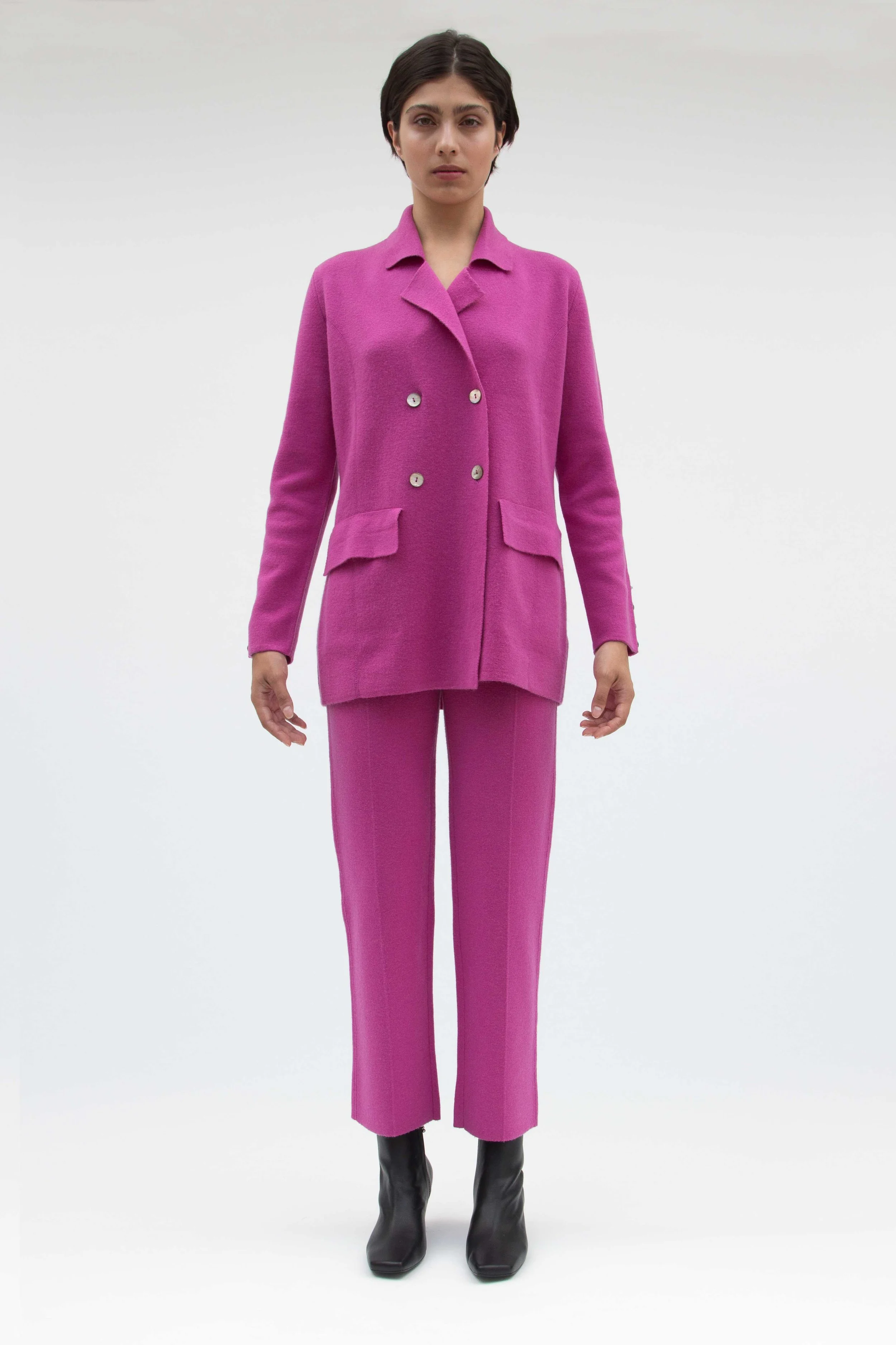 pink cashmere suit
