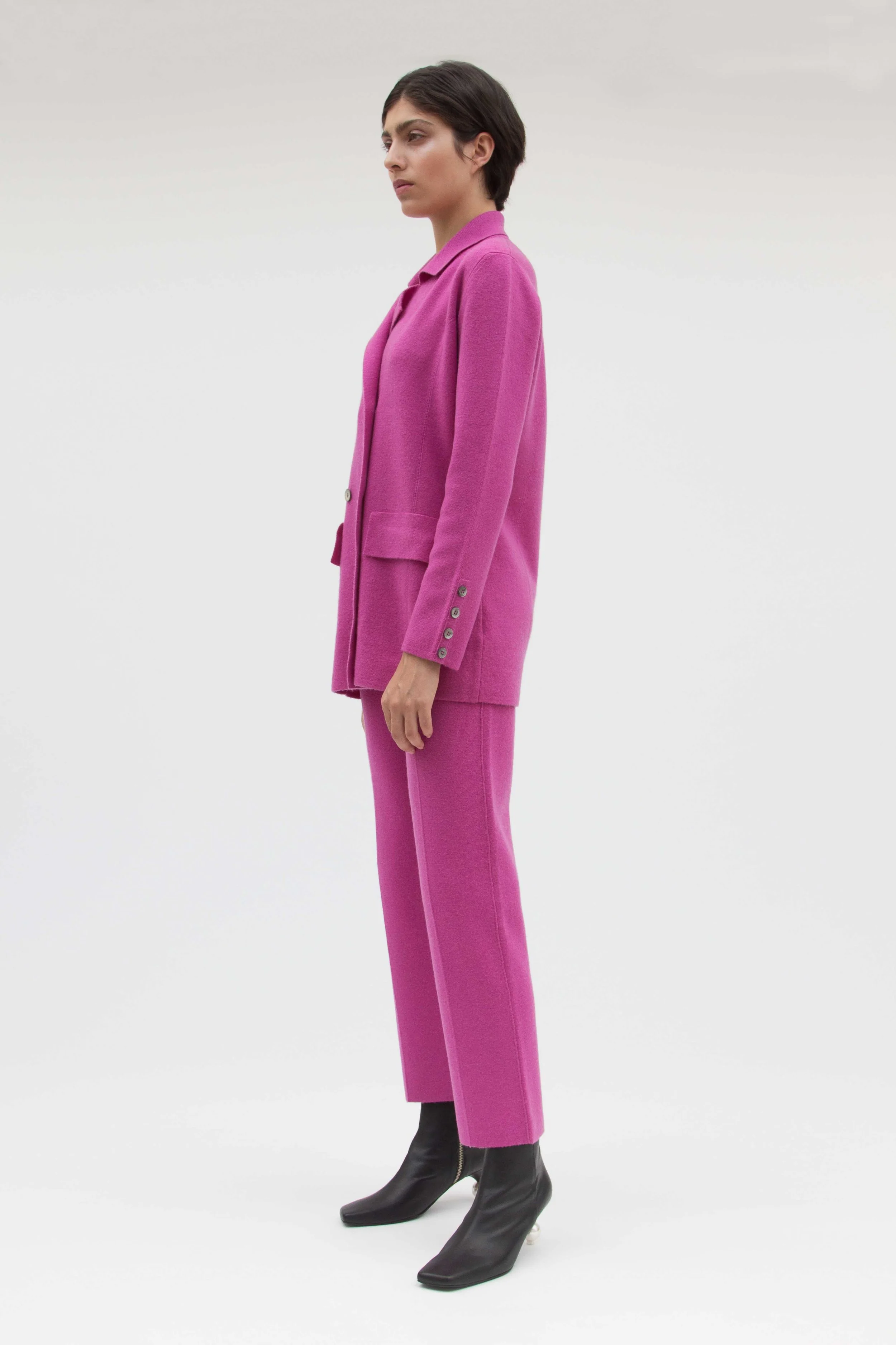 pink Mongolian cashmere suit