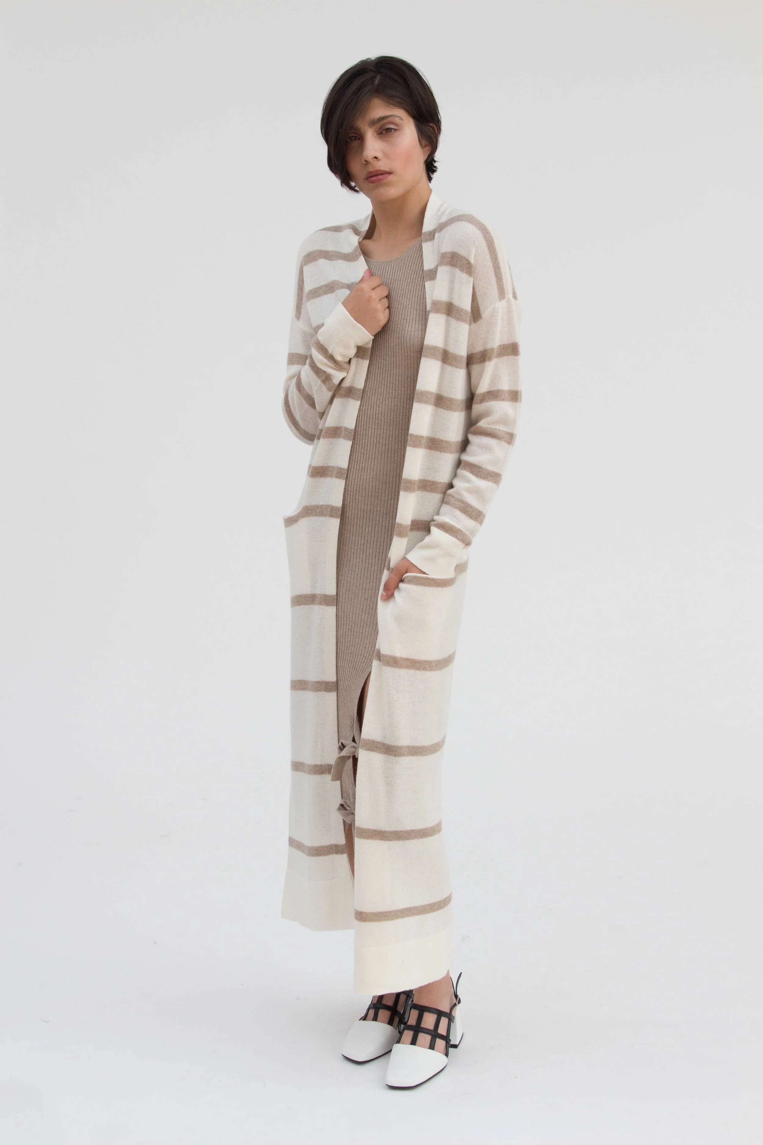 women's striped cashmere cardigan