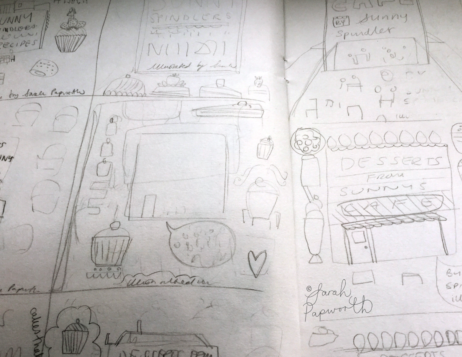 Rough sketches for layout ideas