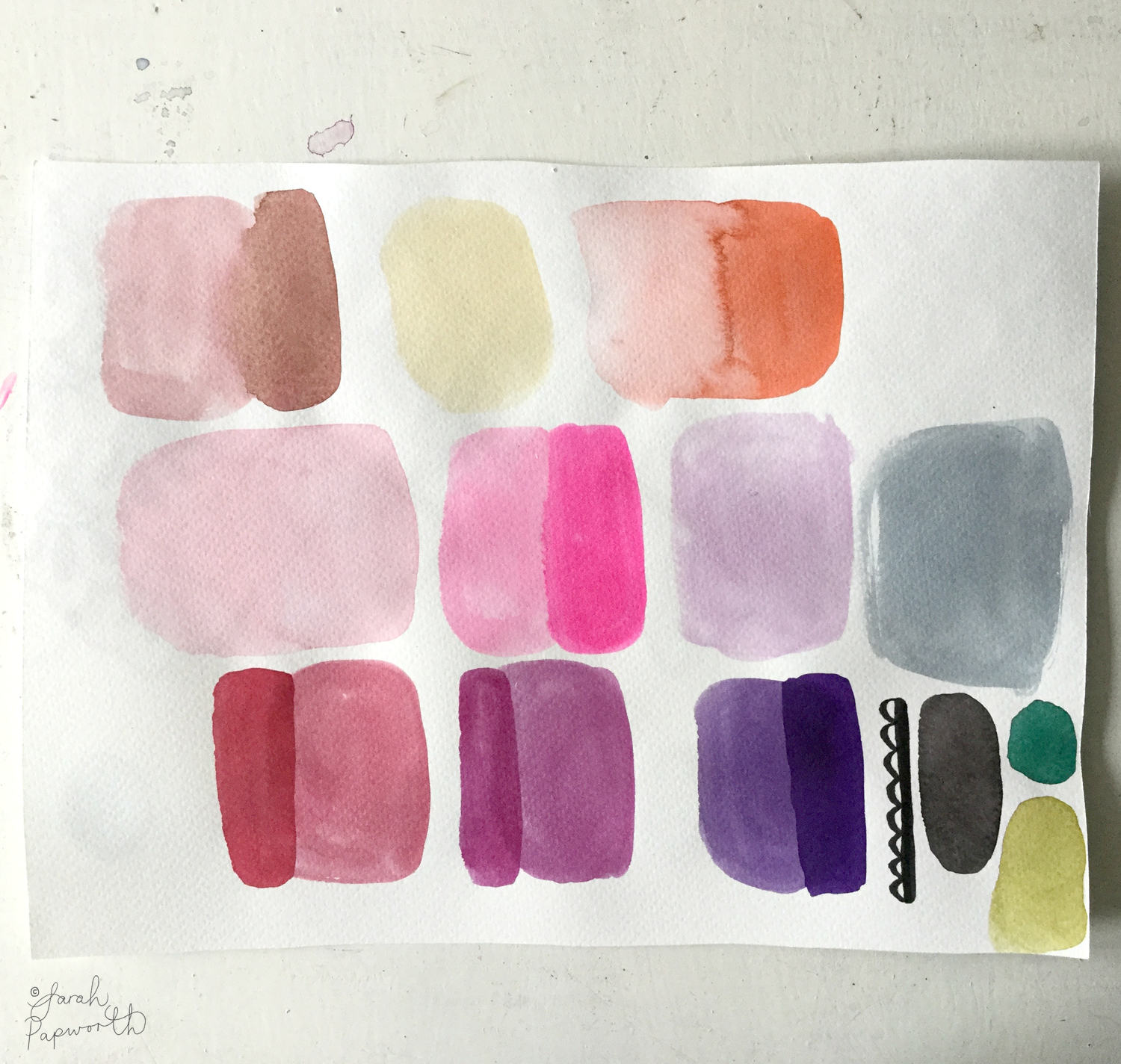 Colour palette page I had in-front of me while painting.