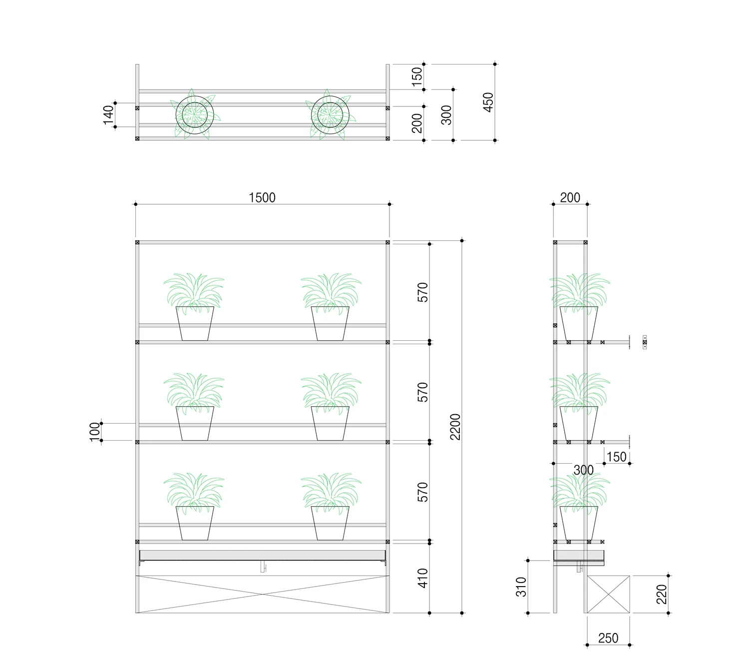 Green Shelf Plan & Section