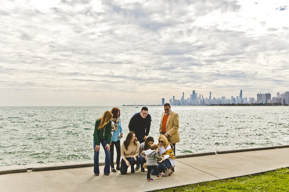 Montrose Harbor Family Session - The Portanova's &amp; Impson's