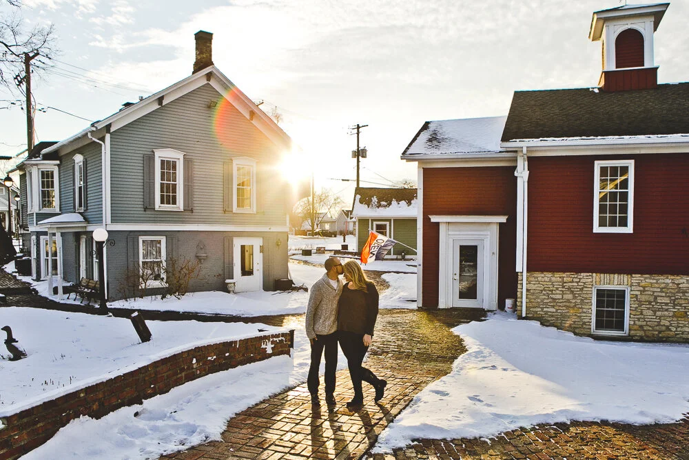 Long Grove Winter Engagement Session - Nina &amp; Justin
