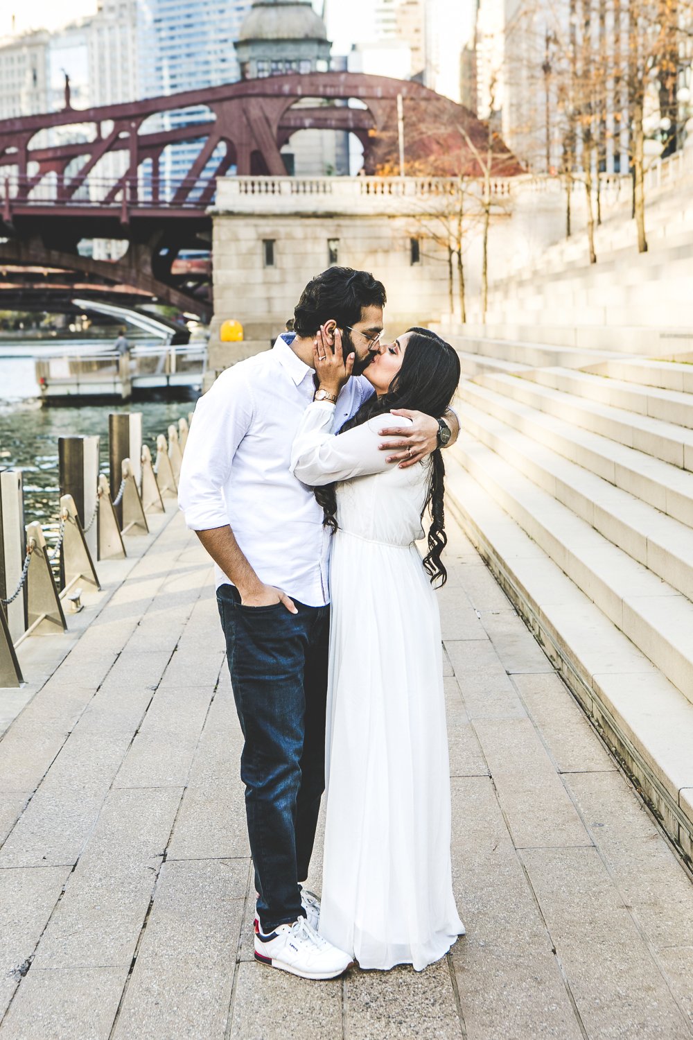 Downtown Chicago Engagement Session - Anjali &amp; Kapil