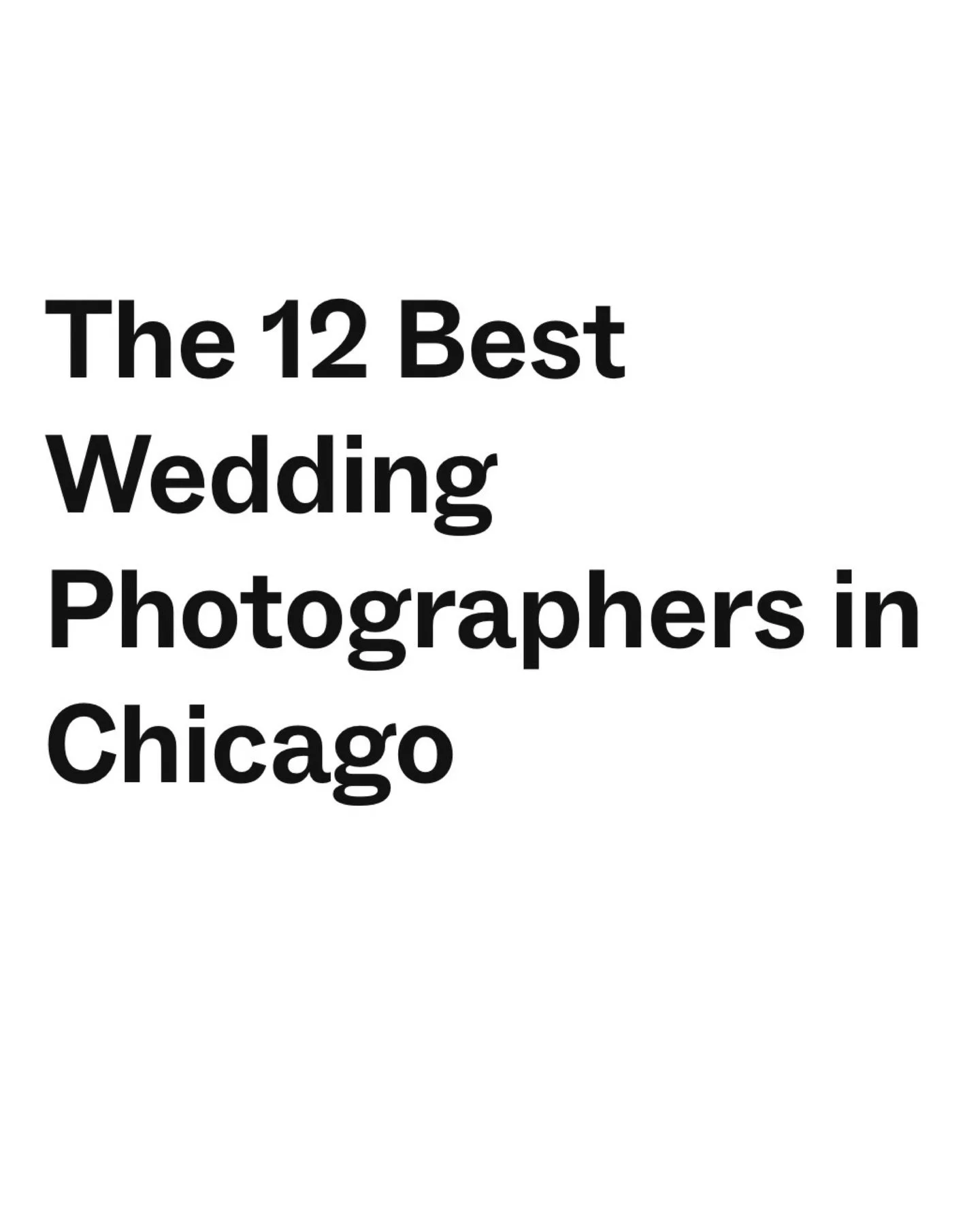 Grateful for the journey, the craft, and now: a seat at the table&hellip;

I recently learned that I&rsquo;ve been named one of the &ldquo;12 Best Wedding Photographers in Chicago&rdquo; 
(Ranking at #2🥈)

While the title is an honor, the real rewar