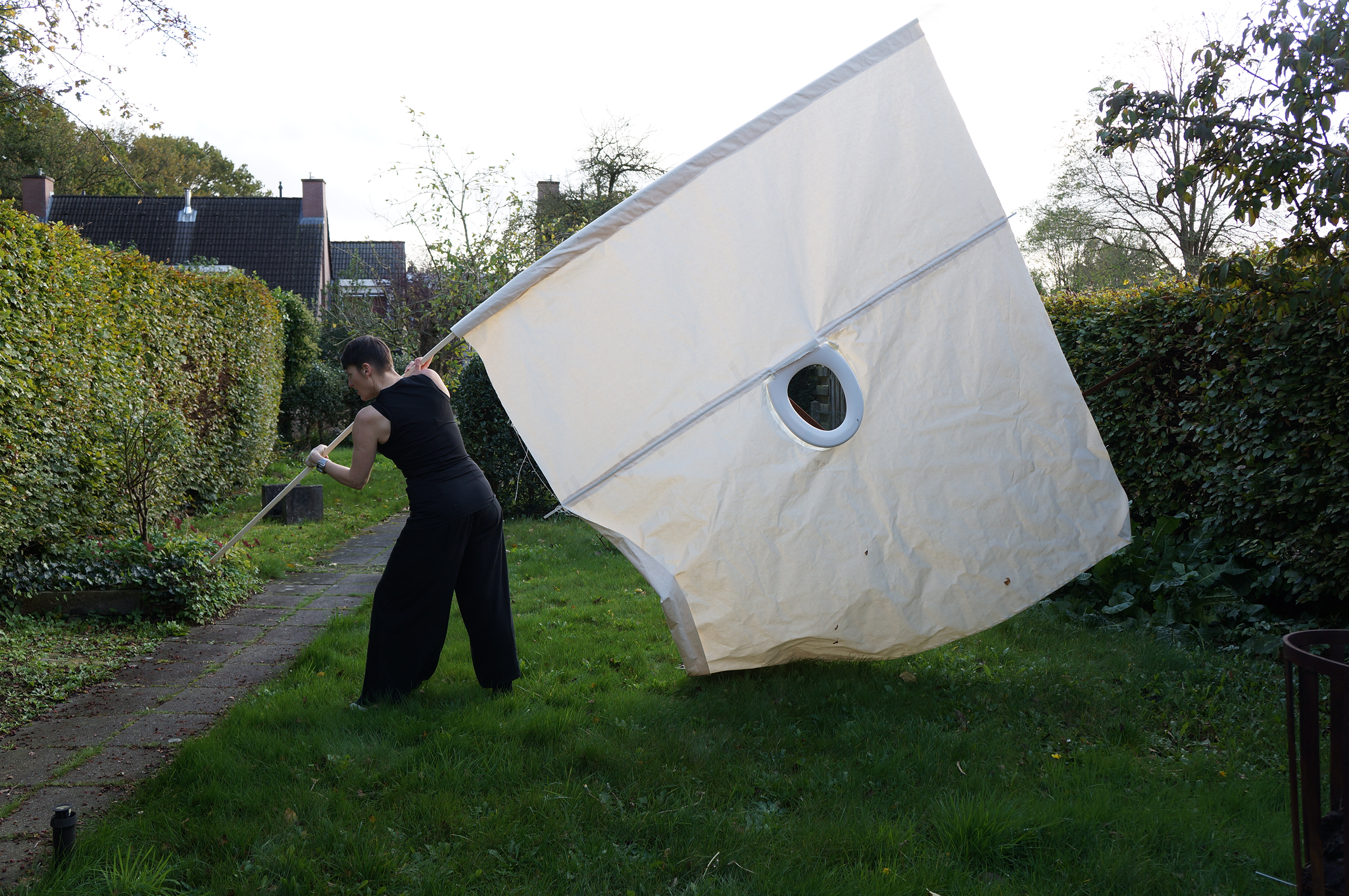 Diagram in Homage to Artist Substance V (activated) , canvas and toilet seat, 200 x 280 cm Photo credit: Harald den Breejen