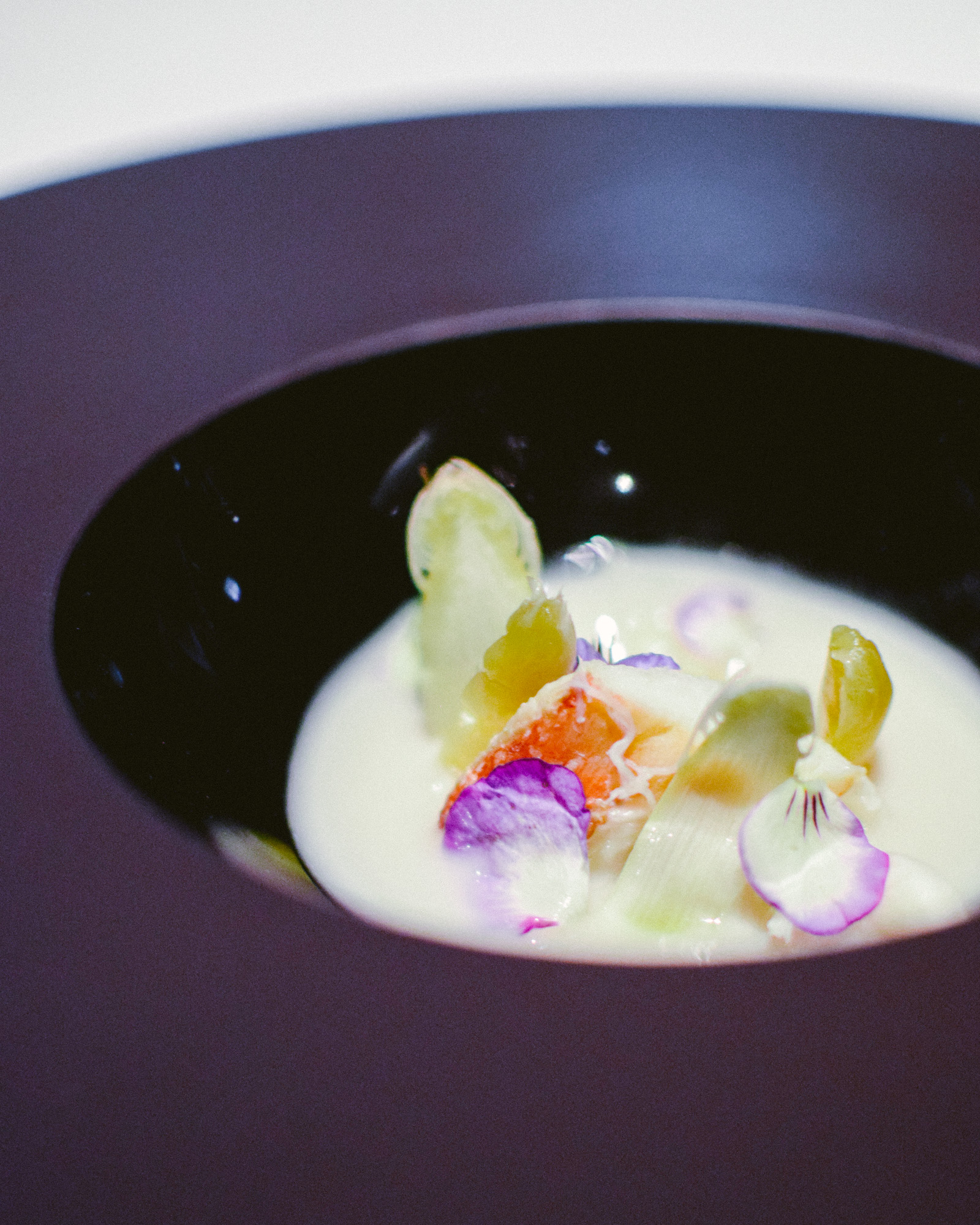 Fourth Course: Dungeness Crab, White Asparagus, Ginger