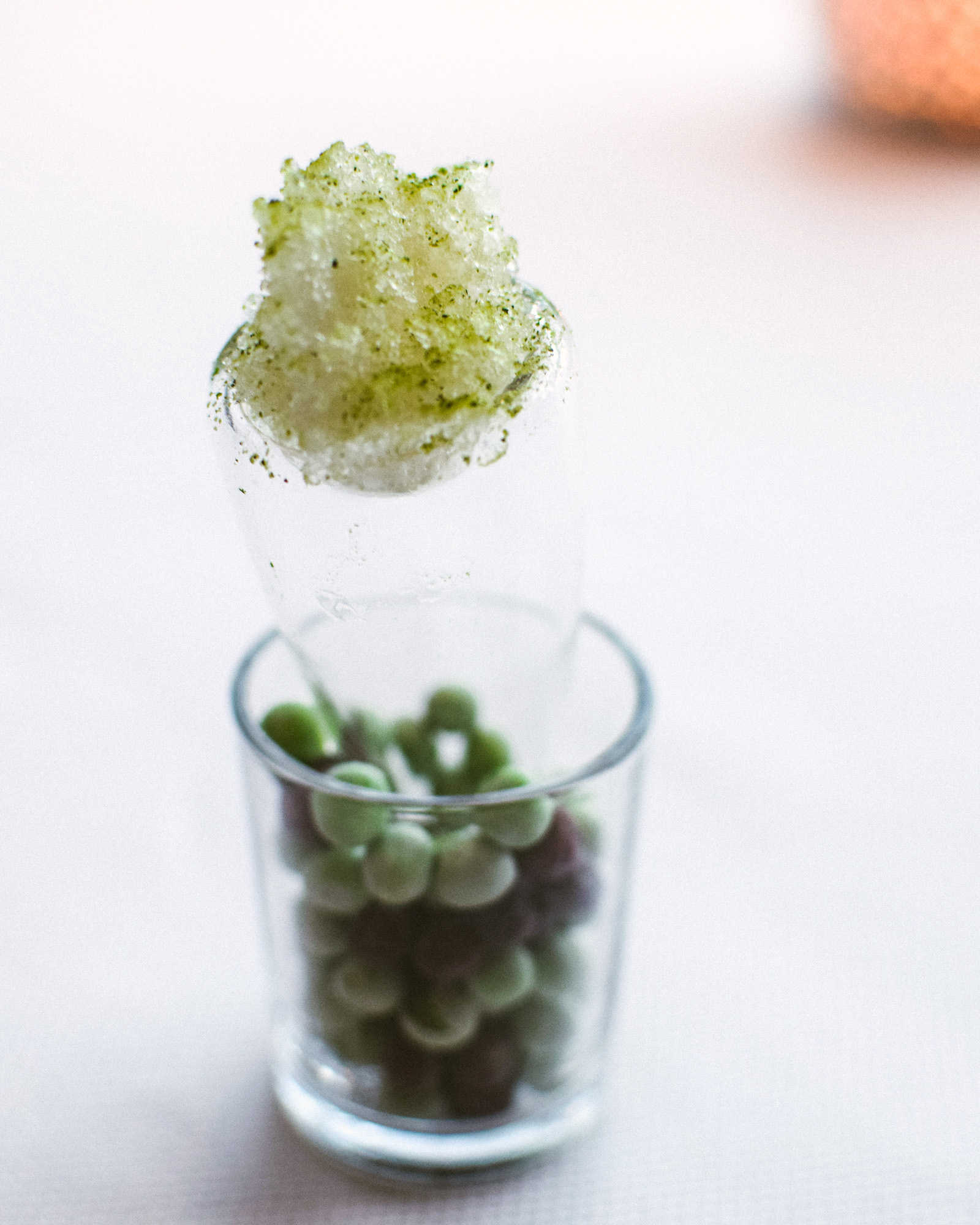 First Course: Pea "Snow Cone"
