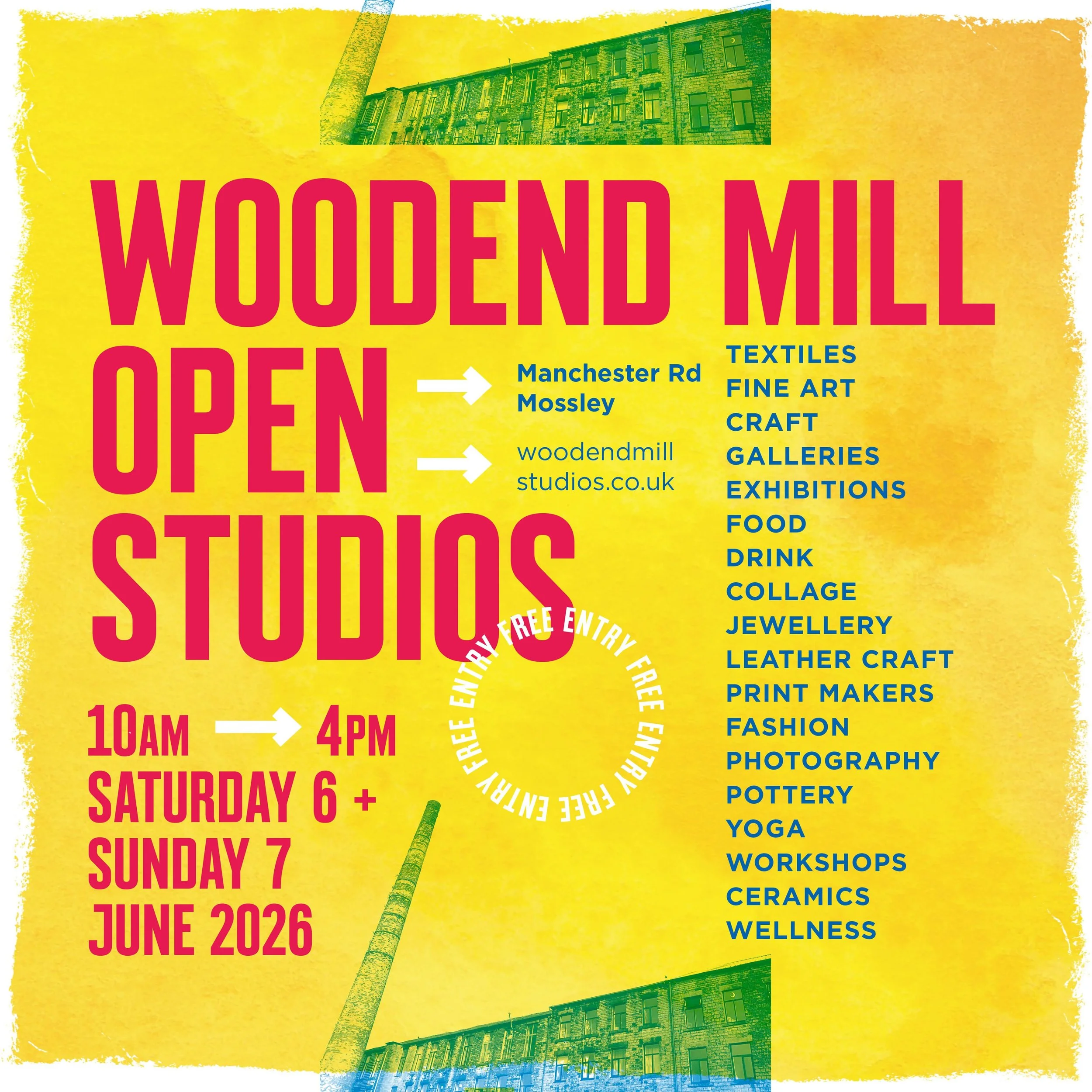 This is a non-polite reminder that if you&rsquo;ve got zero plans for this forthcoming weekend then you should probably get your arse down to Woodend Mill, Mossley, Manchester. Loads of us our opening our studios for you to have a wander about and aw
