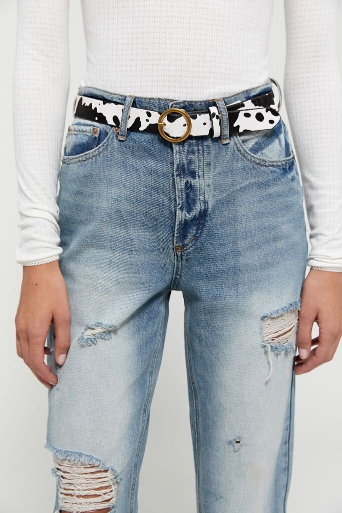 UO Calf Hair Circle Buckle Belt