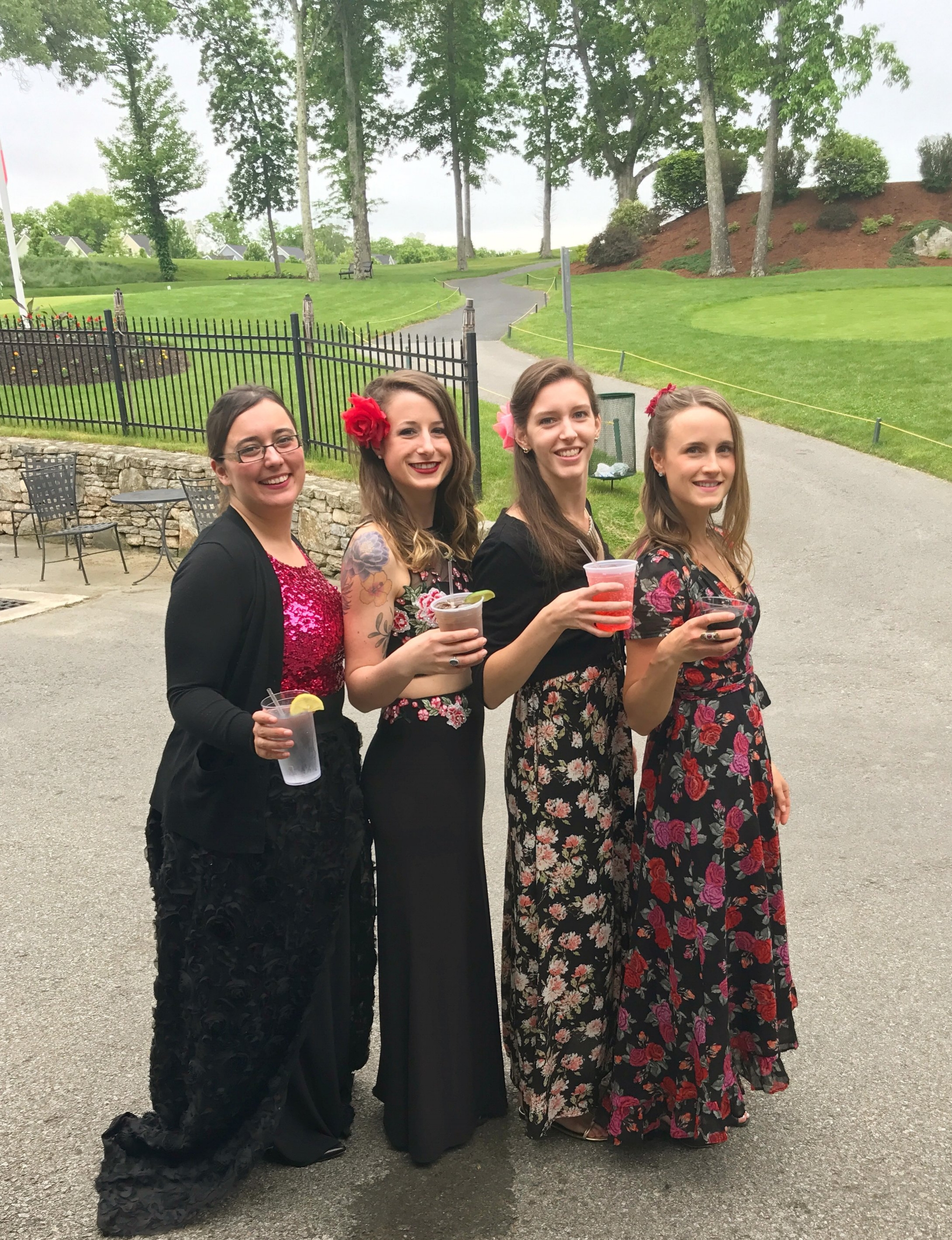 The ladies of the BVQ enjoy a celebratory drink after their debut concert on Sunday, June 4th! From left to right: Sylvia DiCrescentis (viola), Brittany Stockwell (2nd violin), Jamie Thiesing (cello), and Kathryn Haddad (1st violin). 
