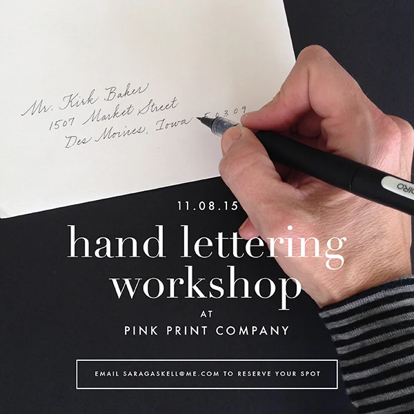 november 8 modern calligraphy & hand lettering workshop