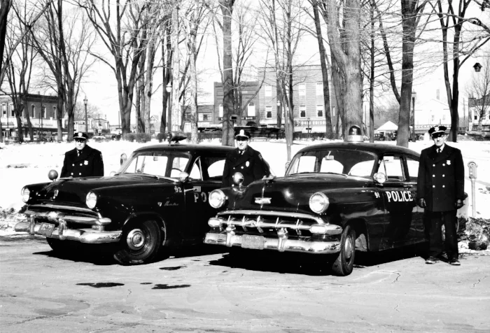 Medina City Police Department, Medina, OH - 1954 Left to Right: Sgt. Merle Frederick, Chief H. C. Davis, Sr., and Ptl. Harry Indoe