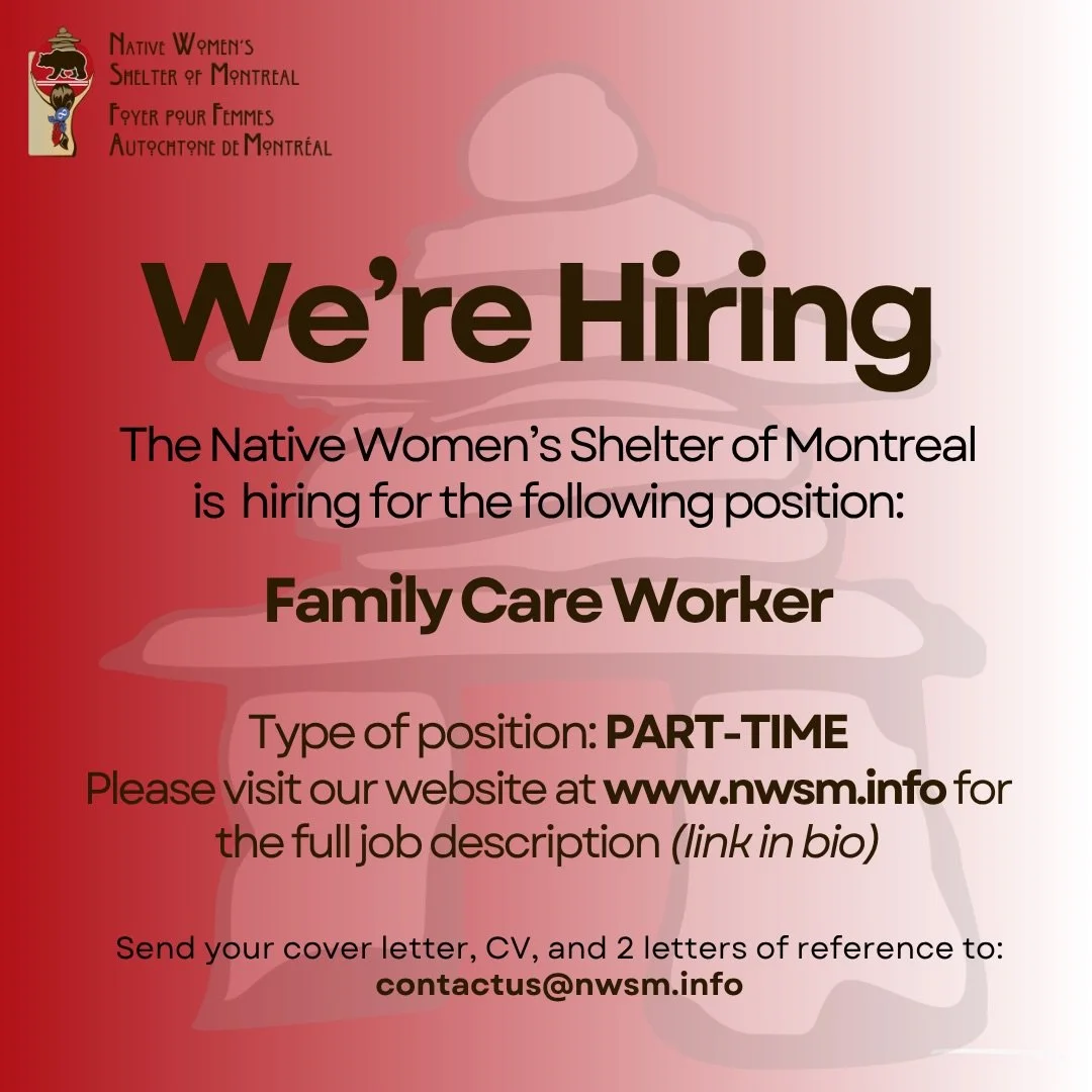 We&rsquo;re #hiring for the position of Family Care Worker (part-time)! To apply, please send your cover letter, CV, and 2 letters of reference to contactus@nwsm.info! 

Nous sommes &agrave; la recherche d&rsquo;un&middot;e intervenant&middot;e en so