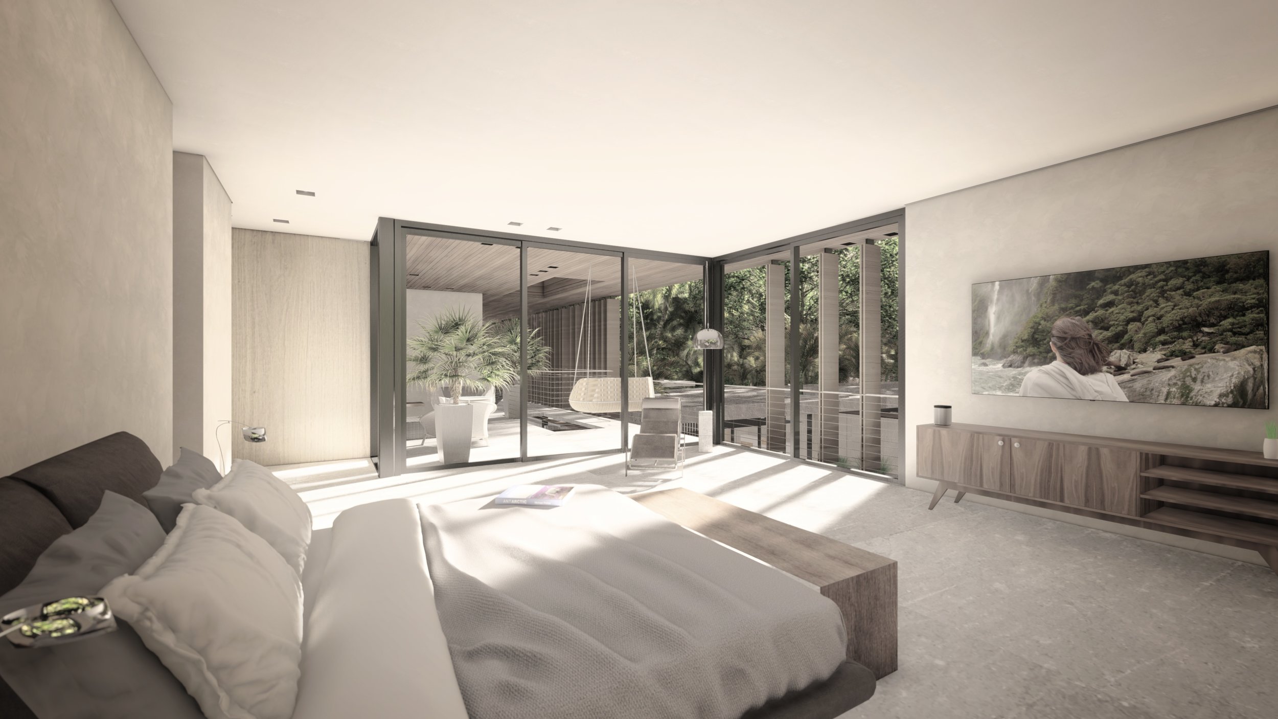 Master Bedroom Coconut Grove Luxury Home by KoDA