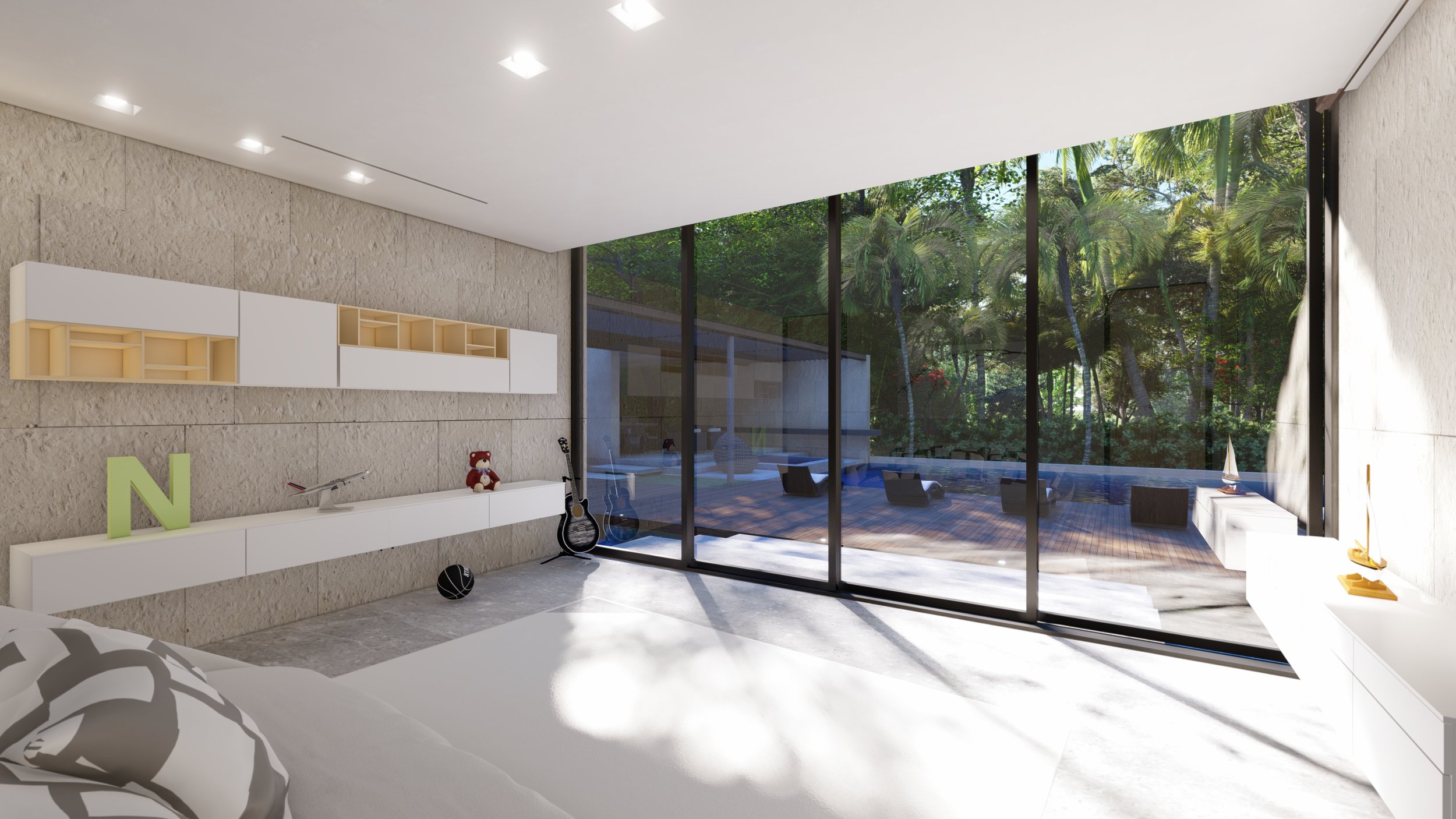 Contemporary Playroom Miami Luxury Home by KoDA