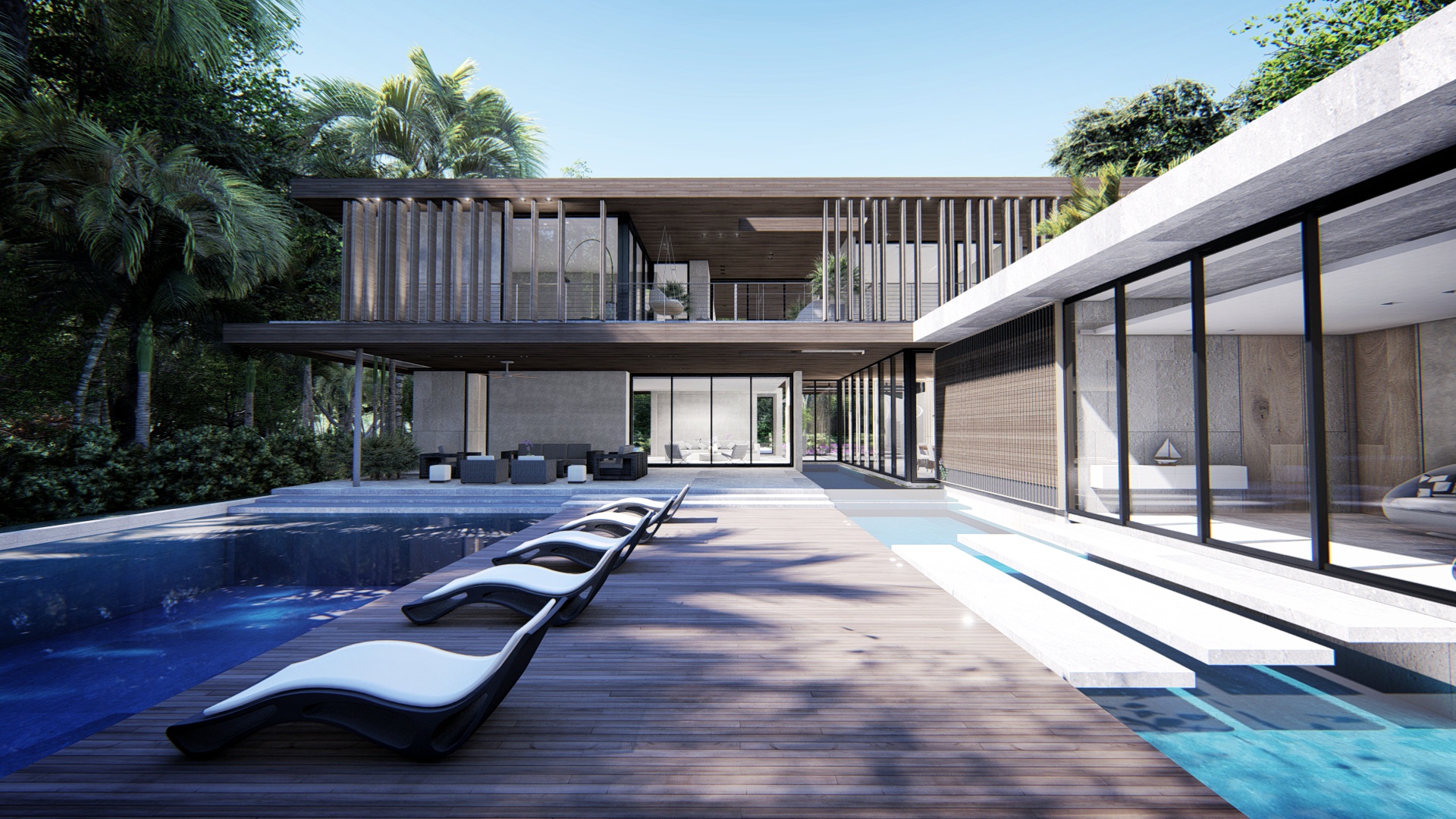 Contemporary Backyard Coconut Grove Miami by KoDA