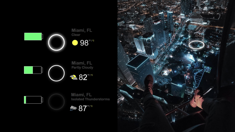 At night, the circle glows to communicate the story of energy to the surrounding context. In a bright sunny day, the circle shines bright to showcase how much energy was collected. Alternatively, on a cloudy day the circle would be dim. The circle also has the capability of blinking red in anticipation of a hurricane or bad weather. Infrastructure becomes a city-wide communicator, while also serving a purpose.