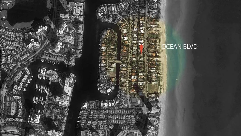 The Atlantic Ocean is here, and as such creates strict coastal construction requirements for properties on the east side of Ocean Blvd. Our site is on the opposite side of the street, yet does not have the same requirements of breakaway construction, wave crest heights, etc.