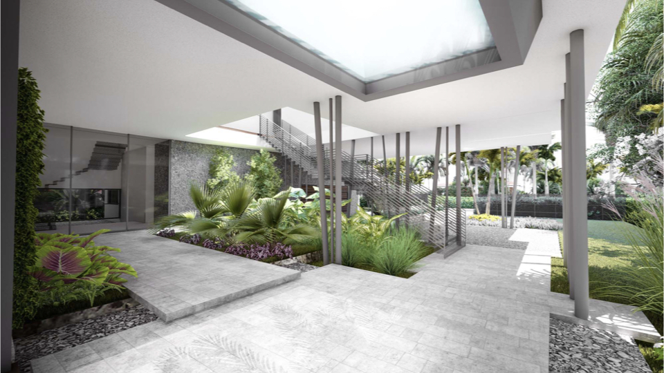 This is a view showing the ground floor garden, when initially built next year.