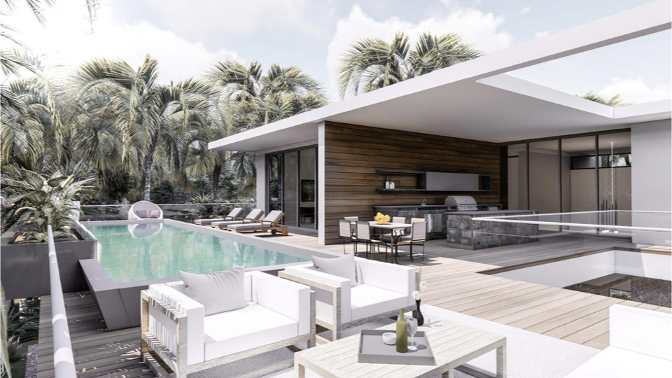 Second floor pool deck, today