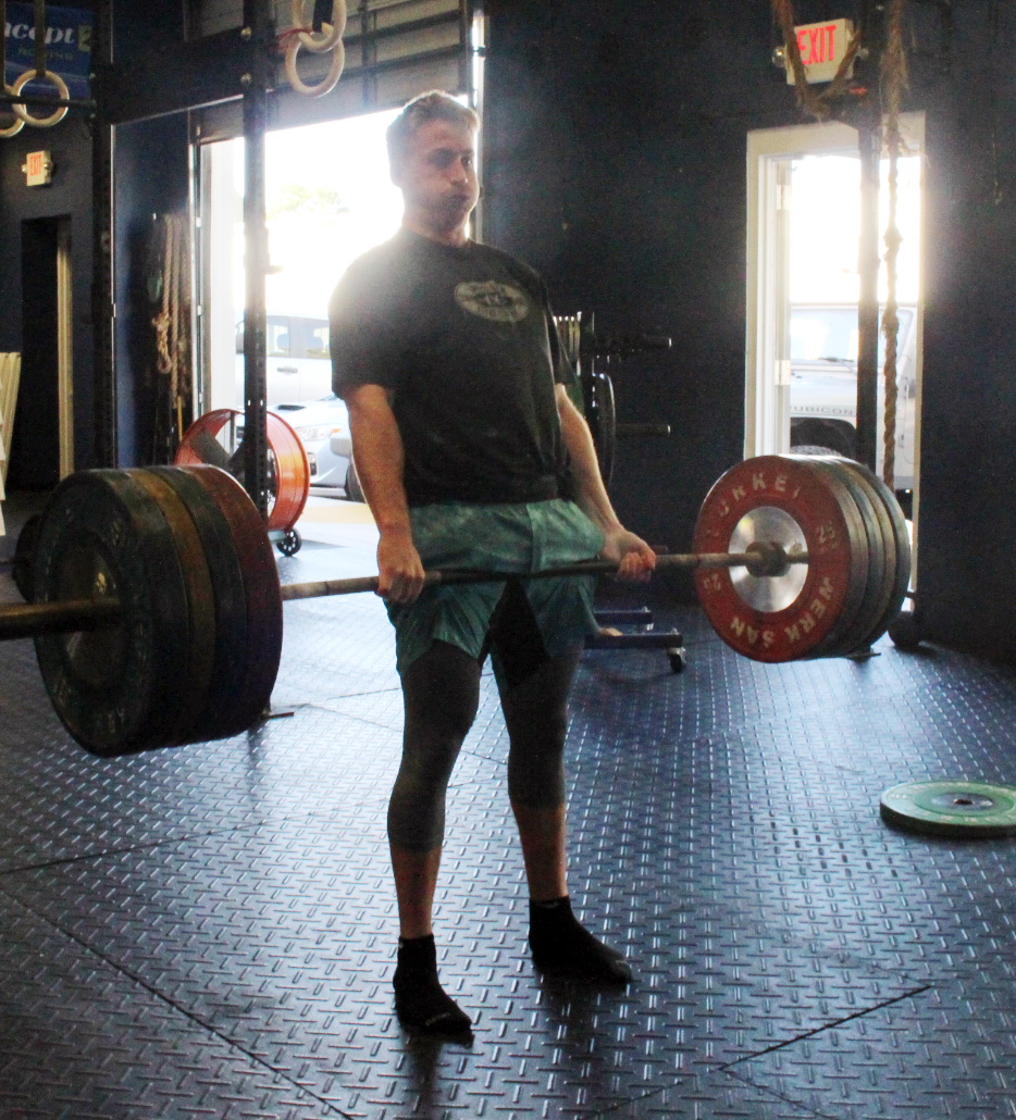 Garrett deadlifting. He PR'ed at 440!