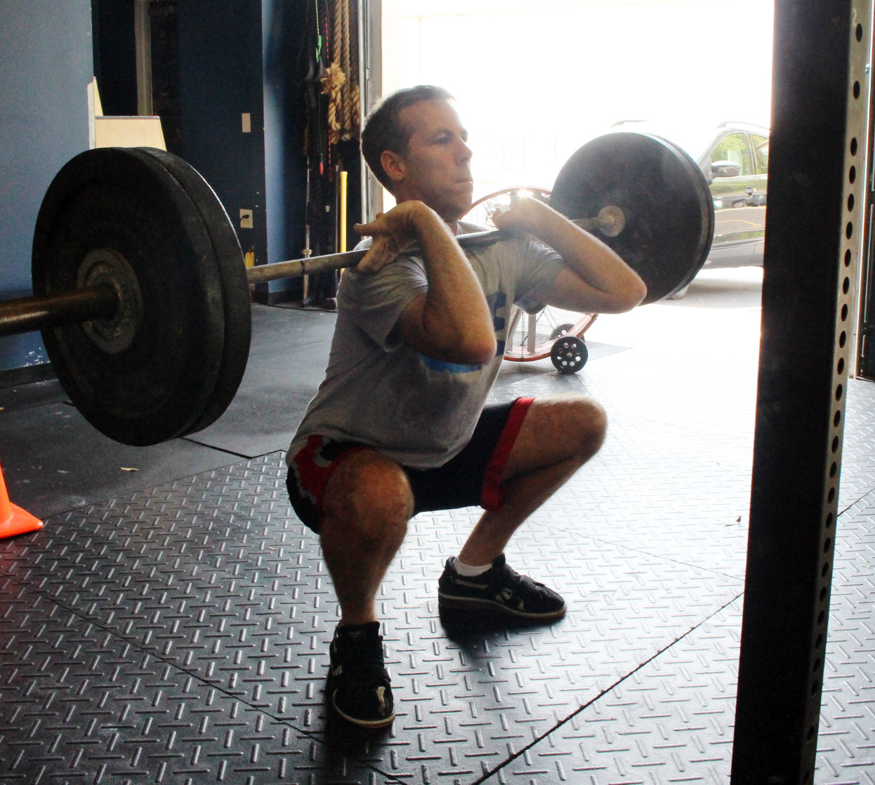Mark 0 at the bottom of a Front Squat
