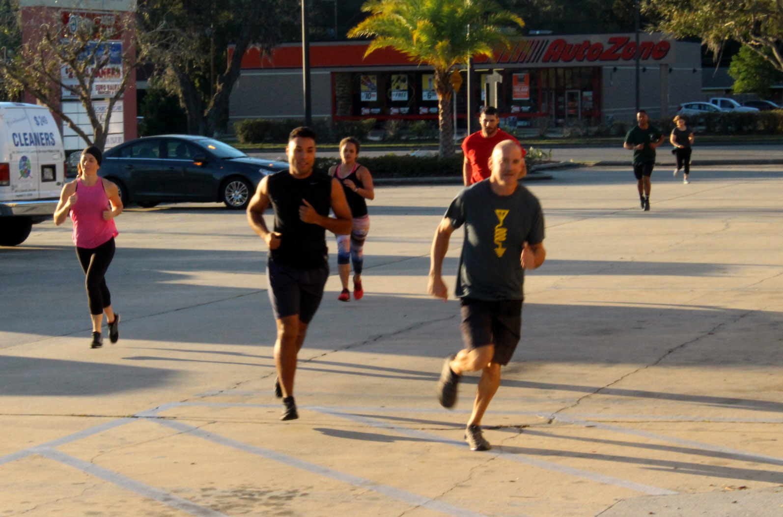 7 am class finishing a run
