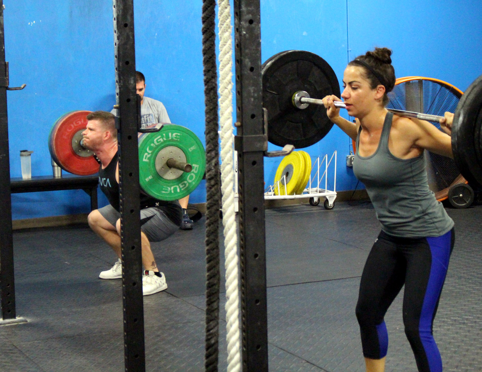 Keith & Ana doing back squats