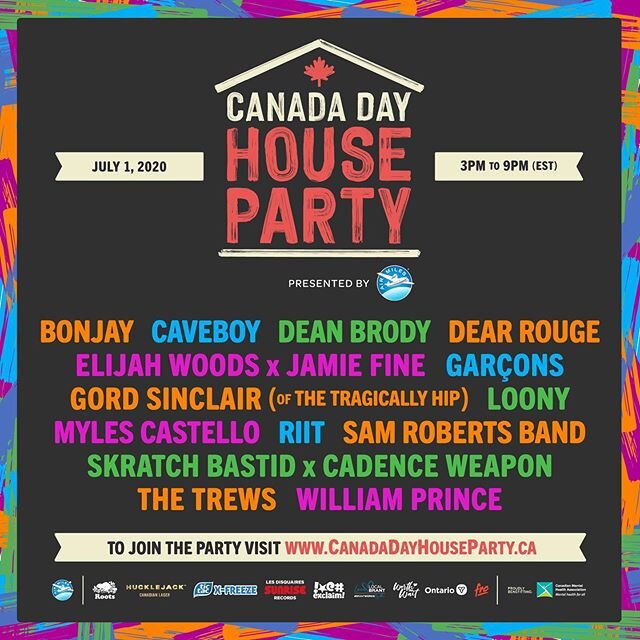 Trying to figure out your plans for Canada Day? Join us on July 1st for CANADA DAY HOUSE PARTY presented by @AirMiles_Canada &ndash; an on-line festival experience that will bring together a diverse lineup of artists from across the country and benef