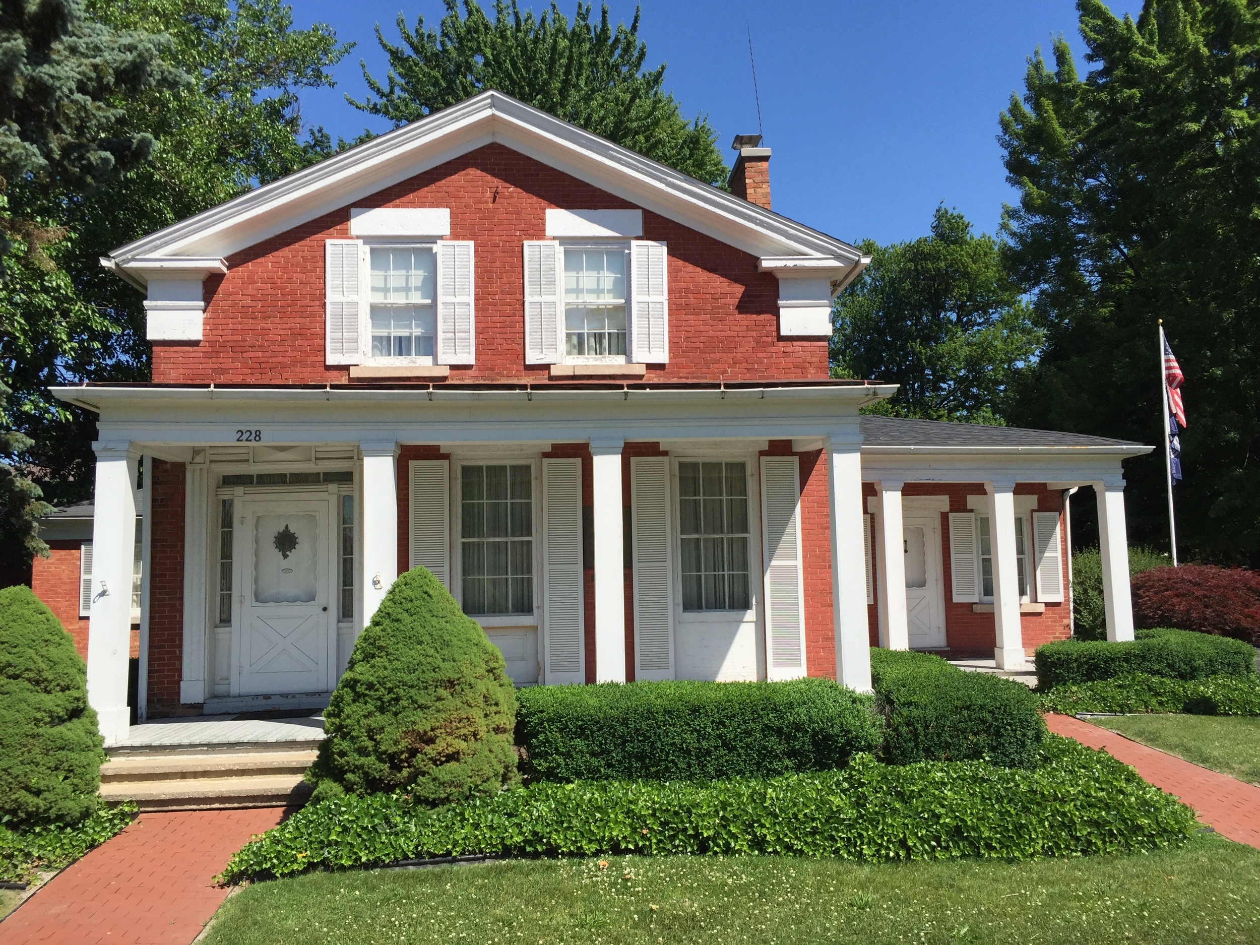 Greek Revival style Governor Croswell House, 228 North Broad Street, c. 1842, built by Croswell's uncle, Daniel Hicks