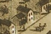 House at 312 Dennis Street, where the Cocker House now sits, as seen in the 1866 map of Adrian .