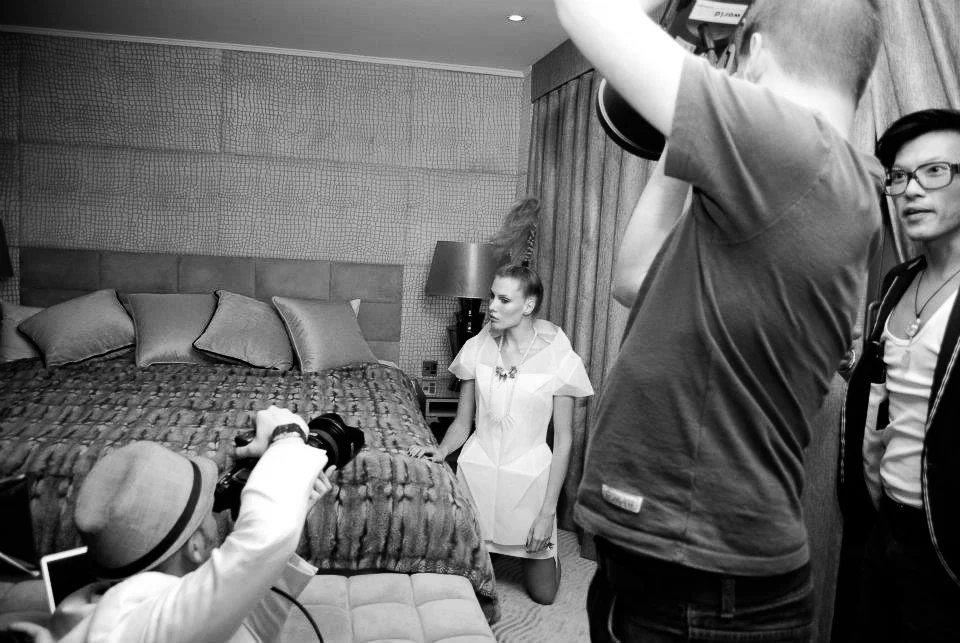  Bryce Aime Live Photoshoot LFW London Fashion Week Mayfair Hotel Jay McLaughlin SS12 Hasselblad Broncolor Klaudia Sonia Zogala Herman Ho BTS Behind the Scenes 