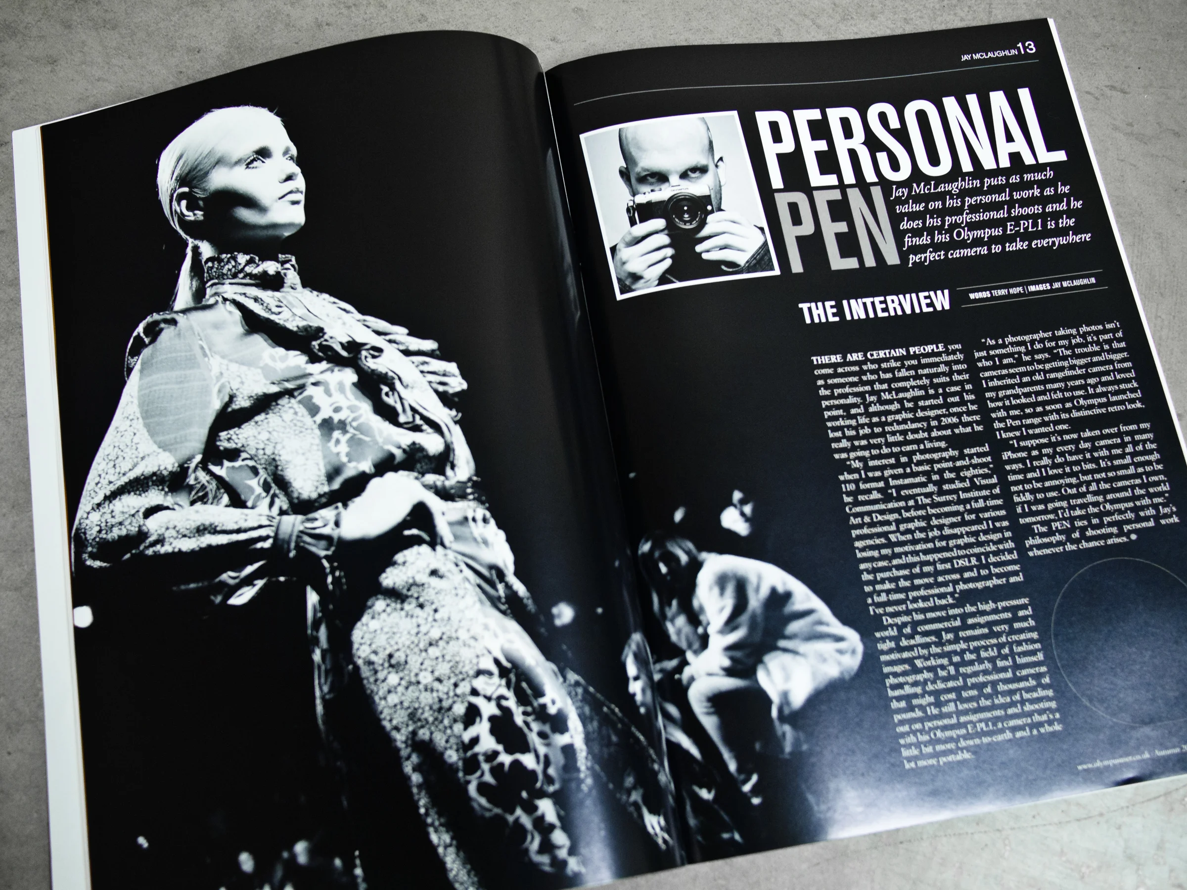 Olympus User Magazine Cover Feature Interview Article Jay McLaughlin PEN E-PL1 Abbey Lee Kershaw Paul & Joe PFW Paris Fashion Week
