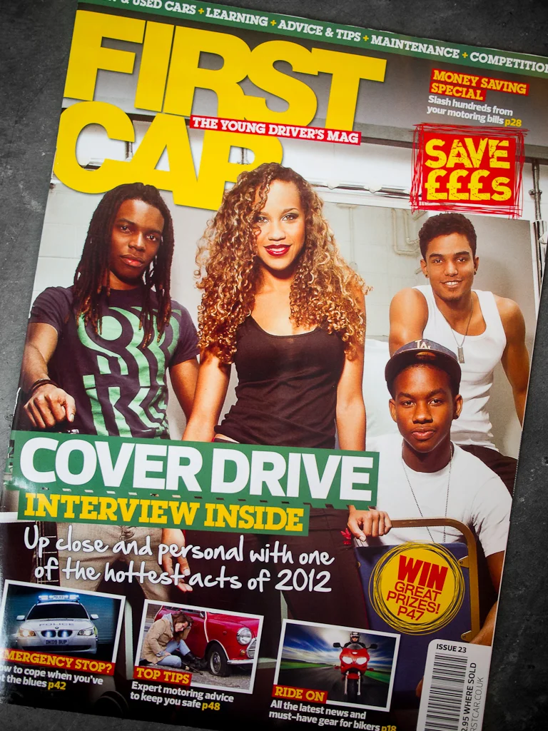 First Car Magazine Cover Photoshoot Editorial Cover Drive Band Music Bajan Barbados Group Jay McLaughlin