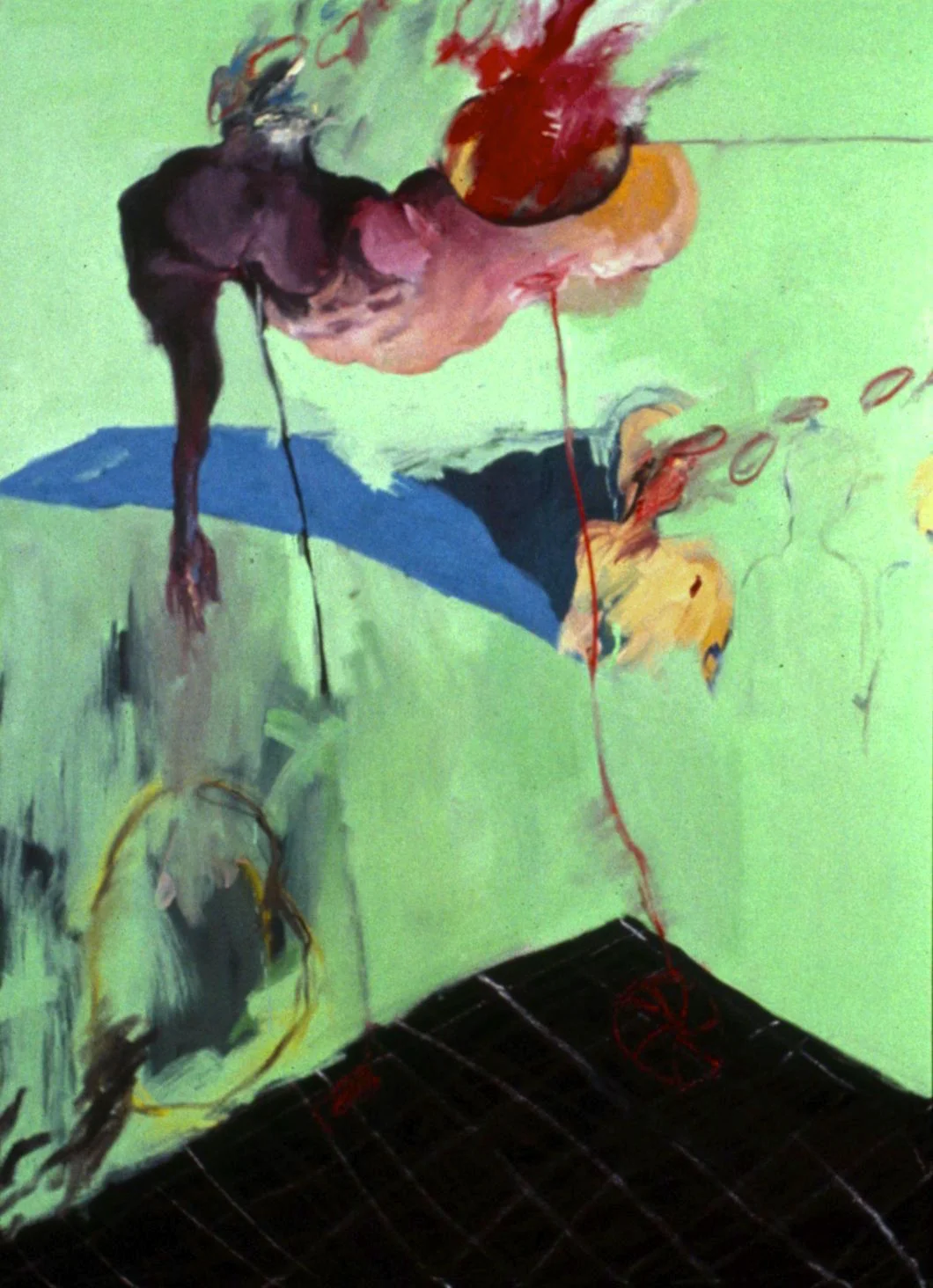 Triptych of '97 (left panel) Three figures in a hospital