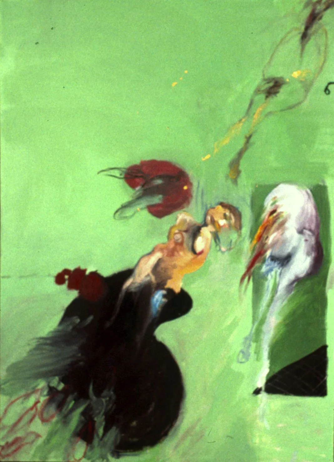 Triptych of '97 (middle panel) Three figures in a hospital
