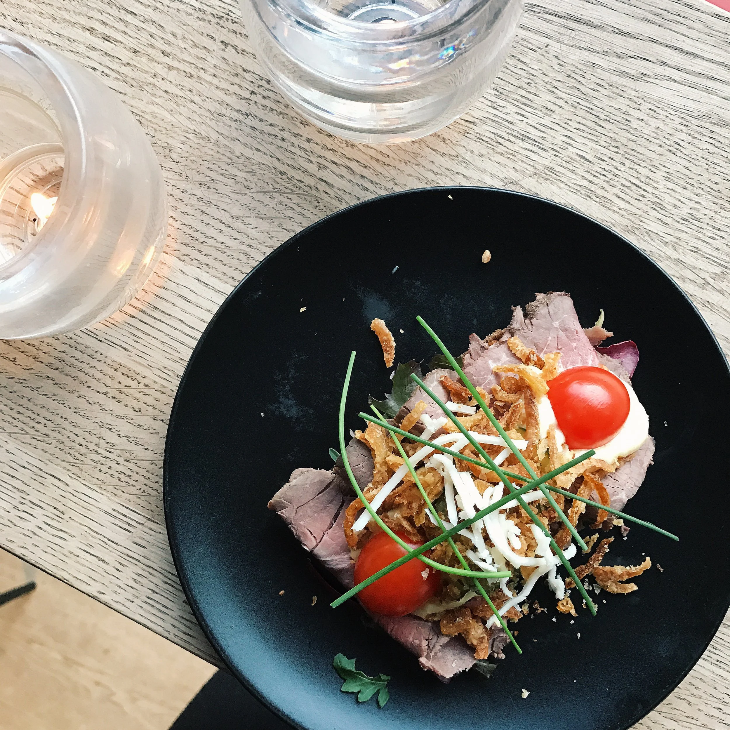 Delicious open-faced sandwich