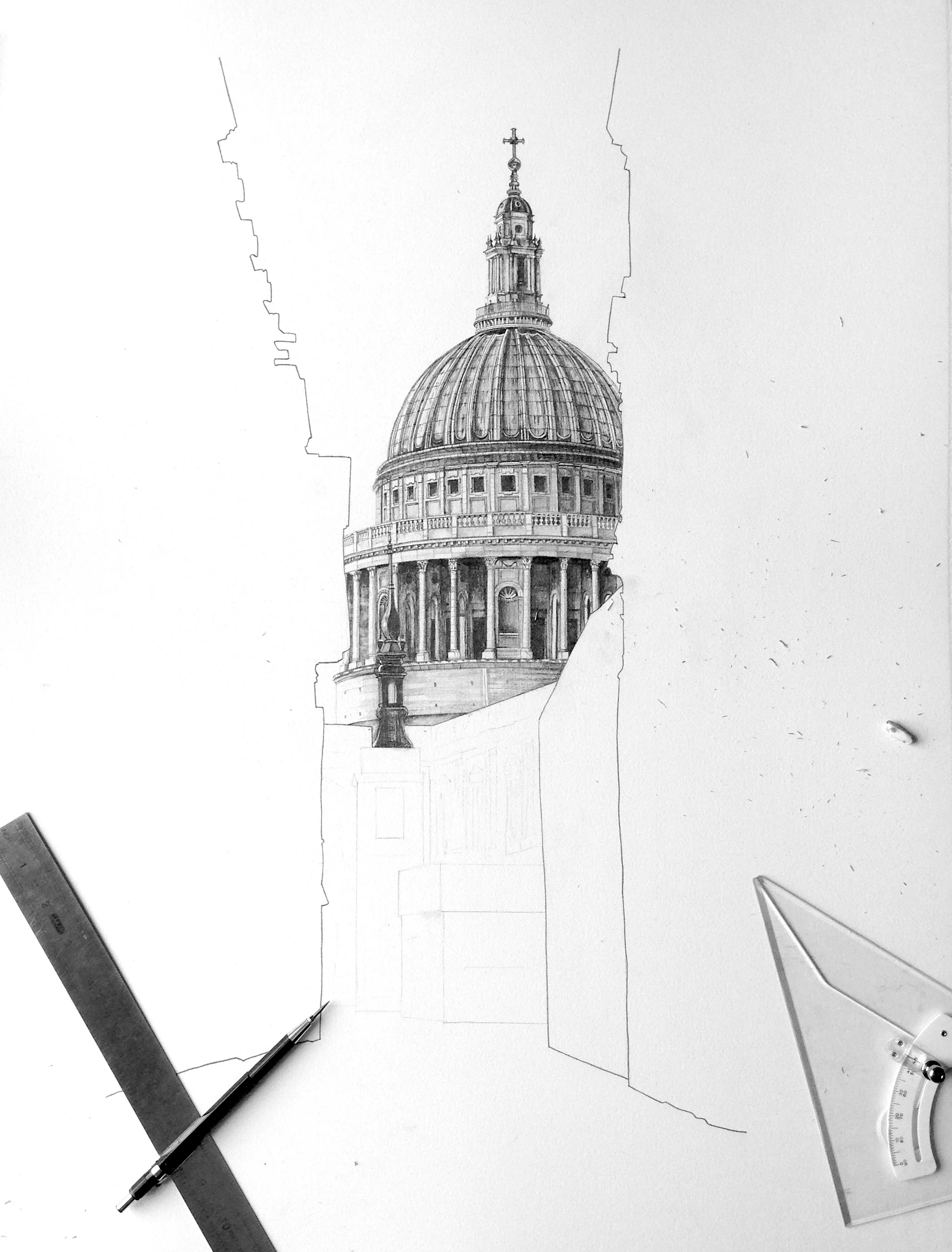 St Paul's Cathedral architectural drawing