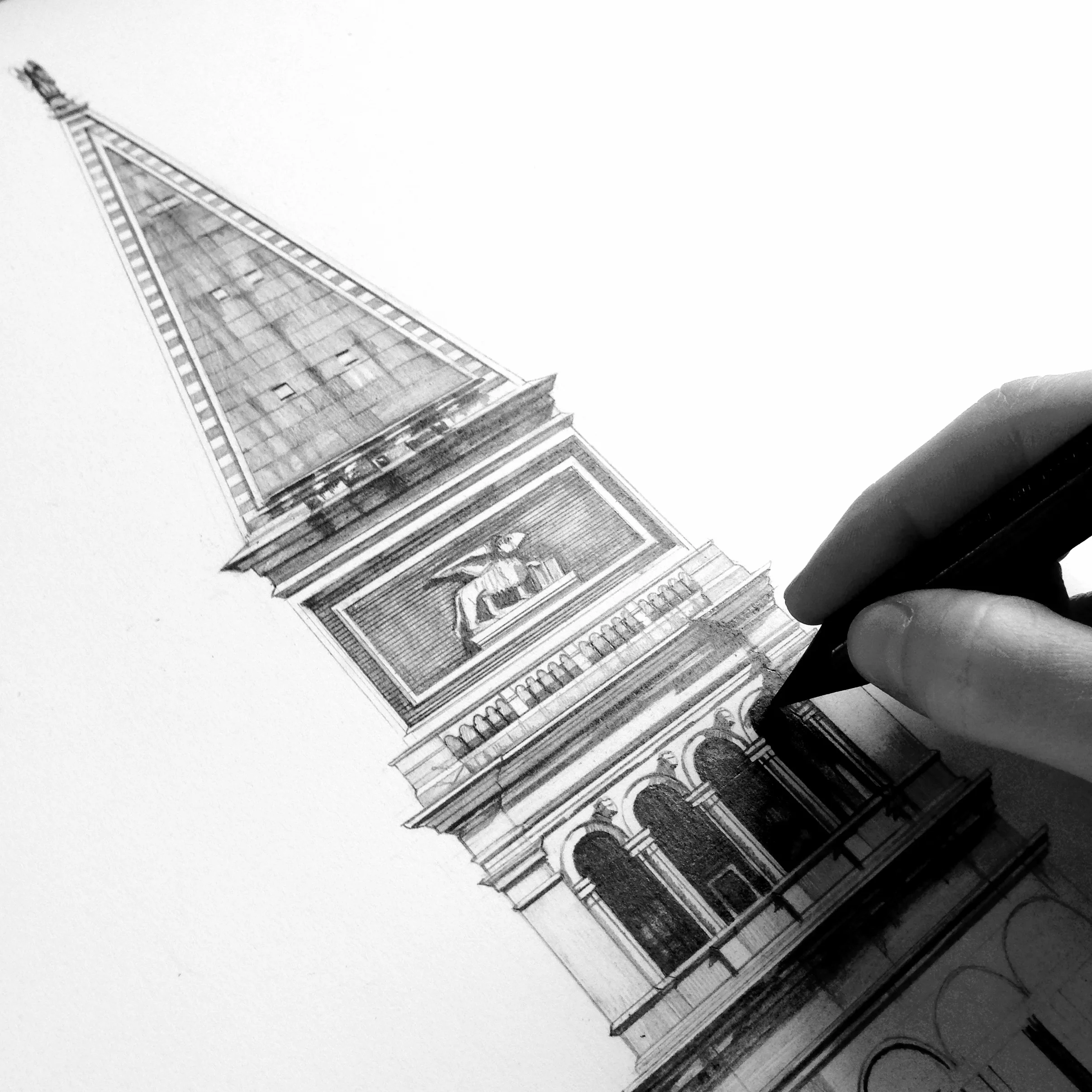 St Mark's Tower Venice drawing
