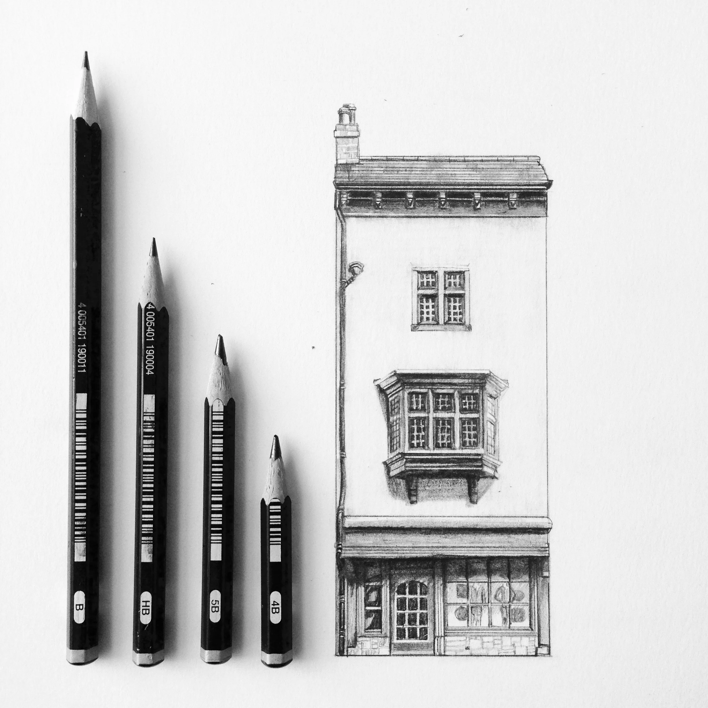 Canterbury architectural pencil drawing