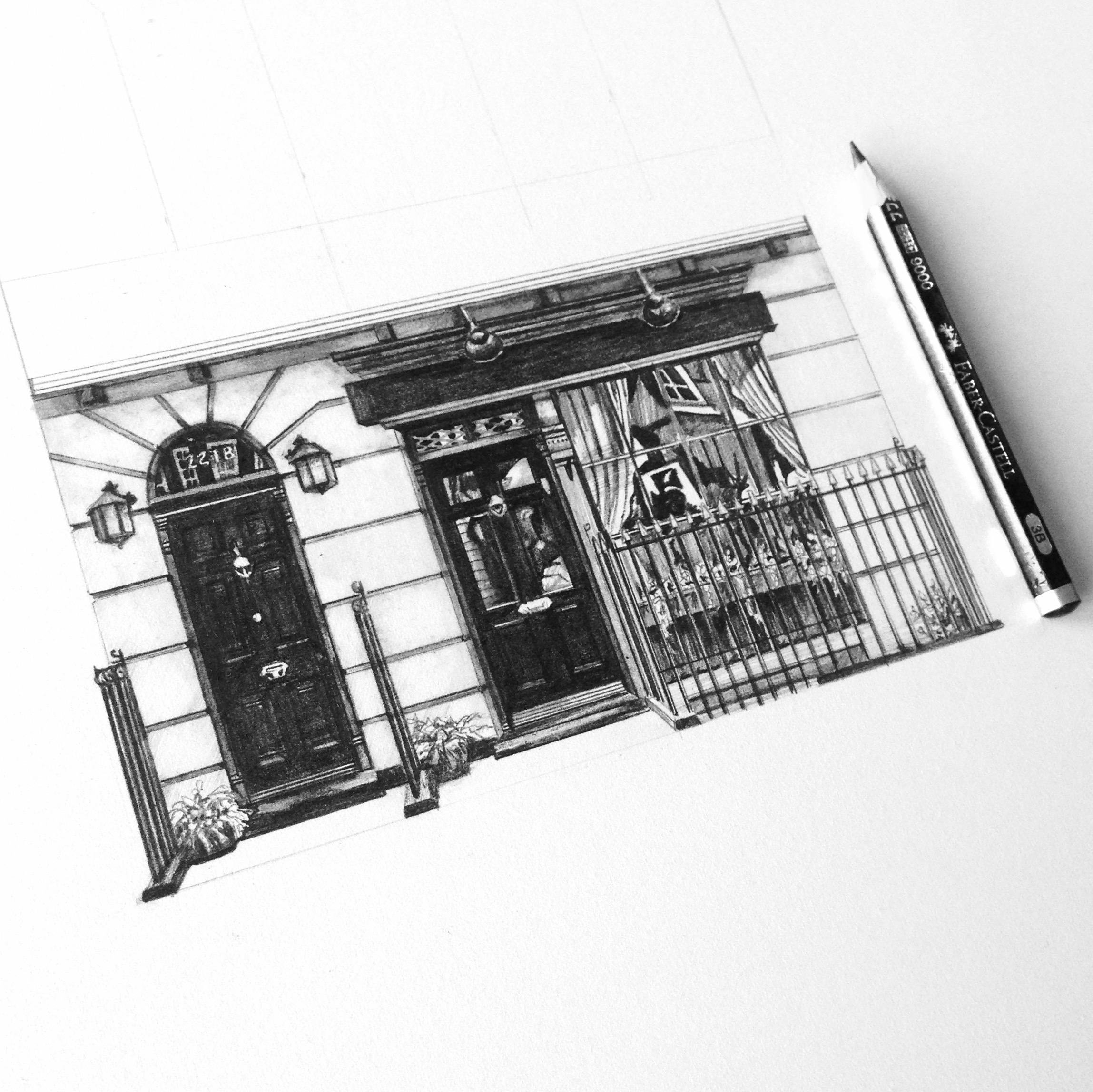 221b Baker Street London architectural drawing