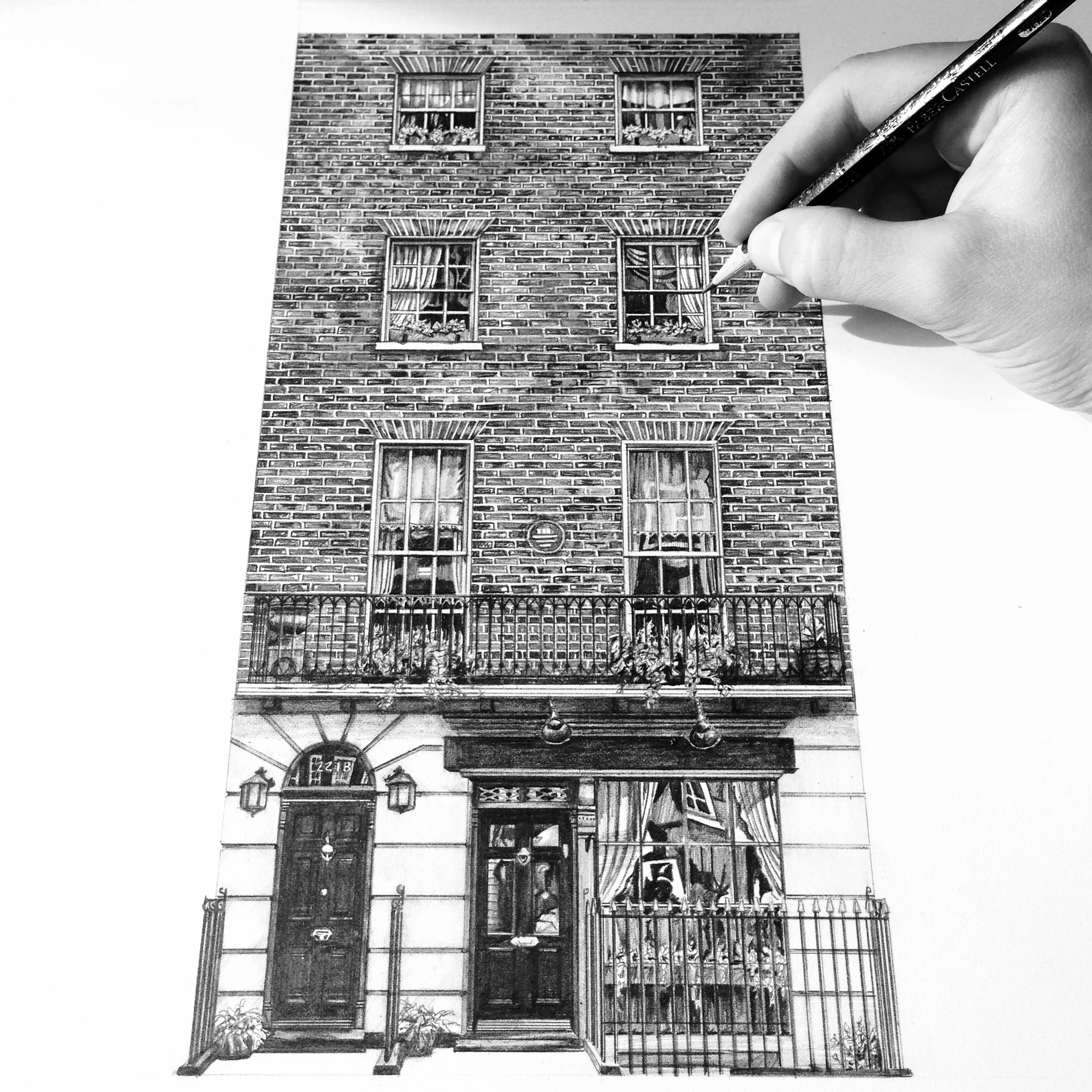 221b Baker Street London architectural art print