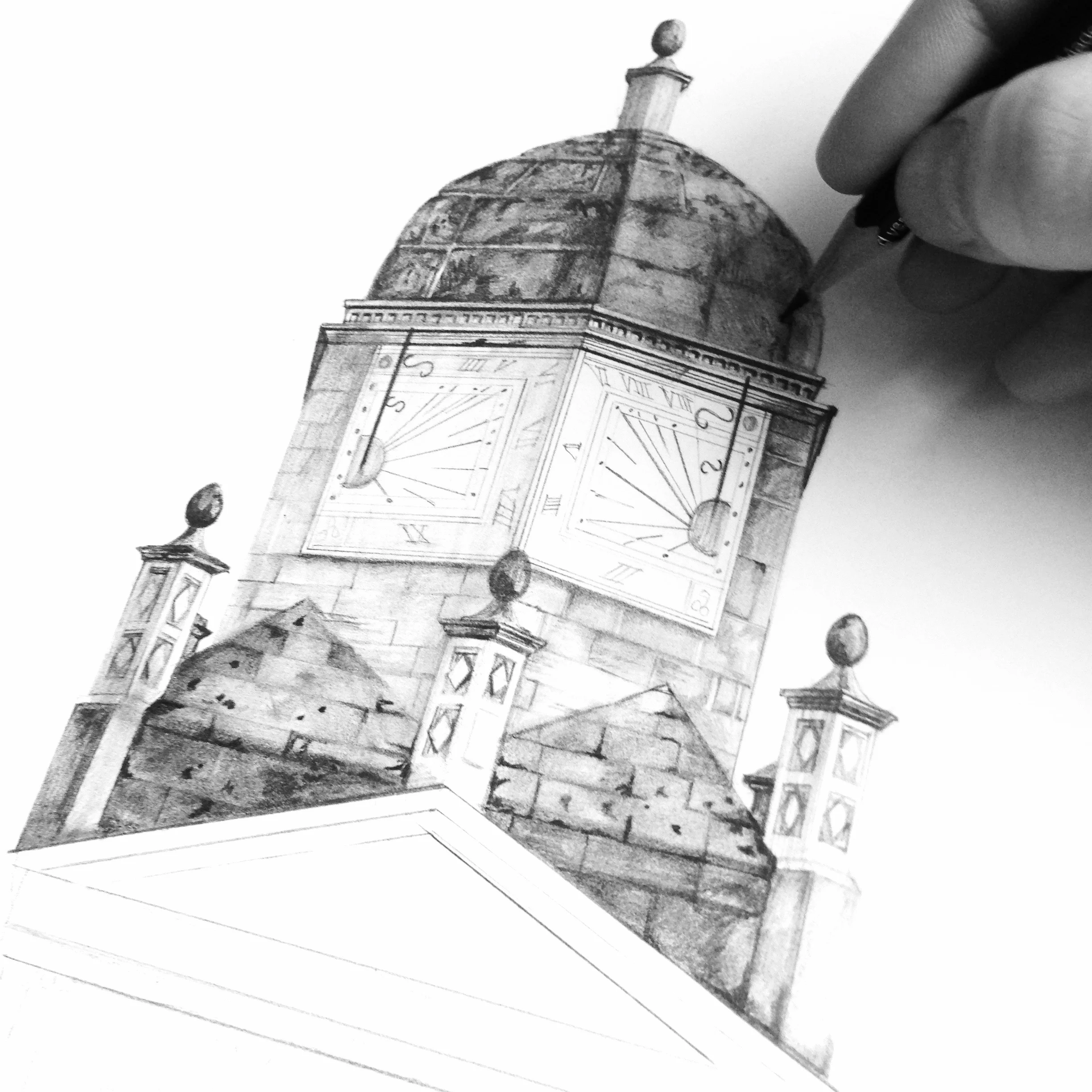 Gonville and Caius College Cambridge drawing