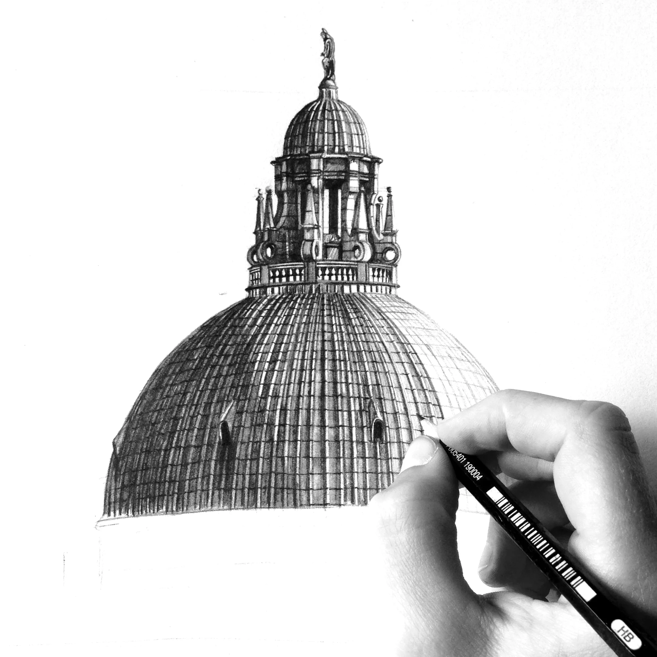 Venice San Salute architectural drawing