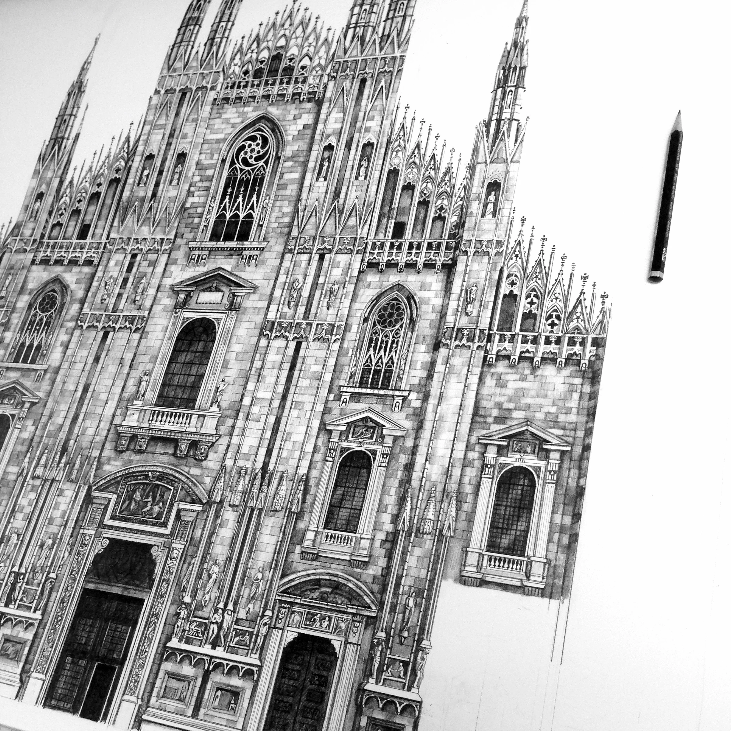 shop architecture print Milan Cathedral