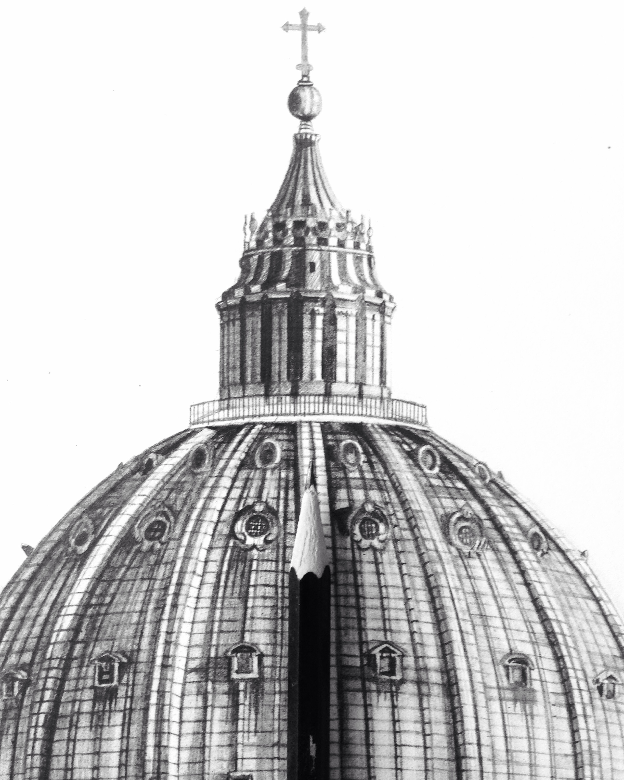Vatican City. Sketch with Bridge. Italy Stock Vector - Illustration of  european, saint: 109898870