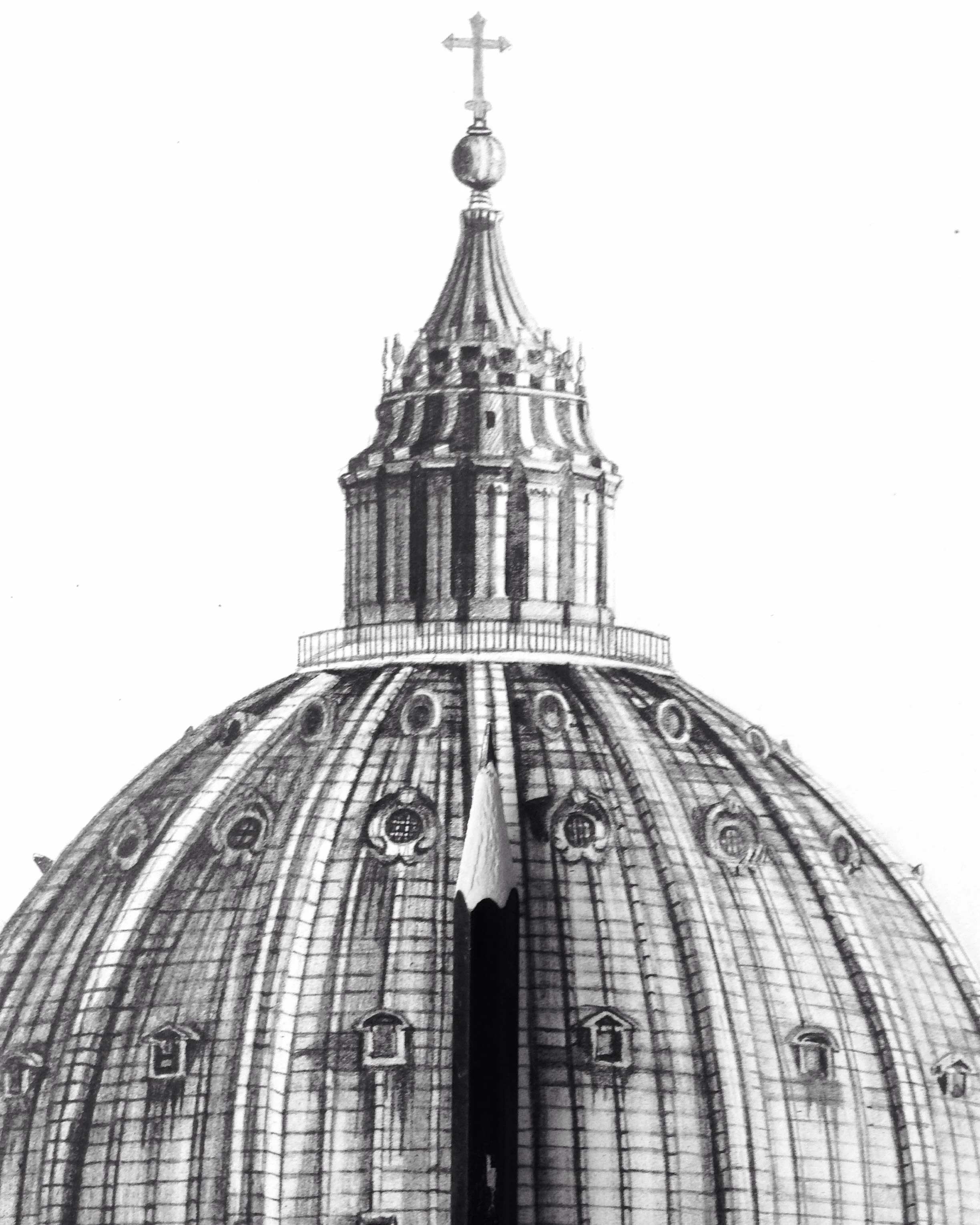 St Peter's Dome Rome architectural drawing